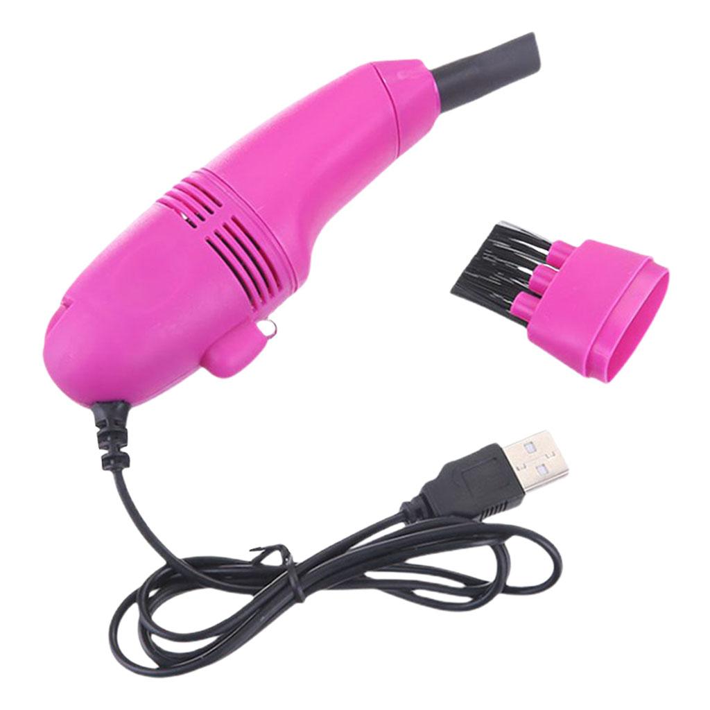 Mini Table Dust Sweeper Dust Collector Brush for Car PC Camera Pet Hairs Rose Red