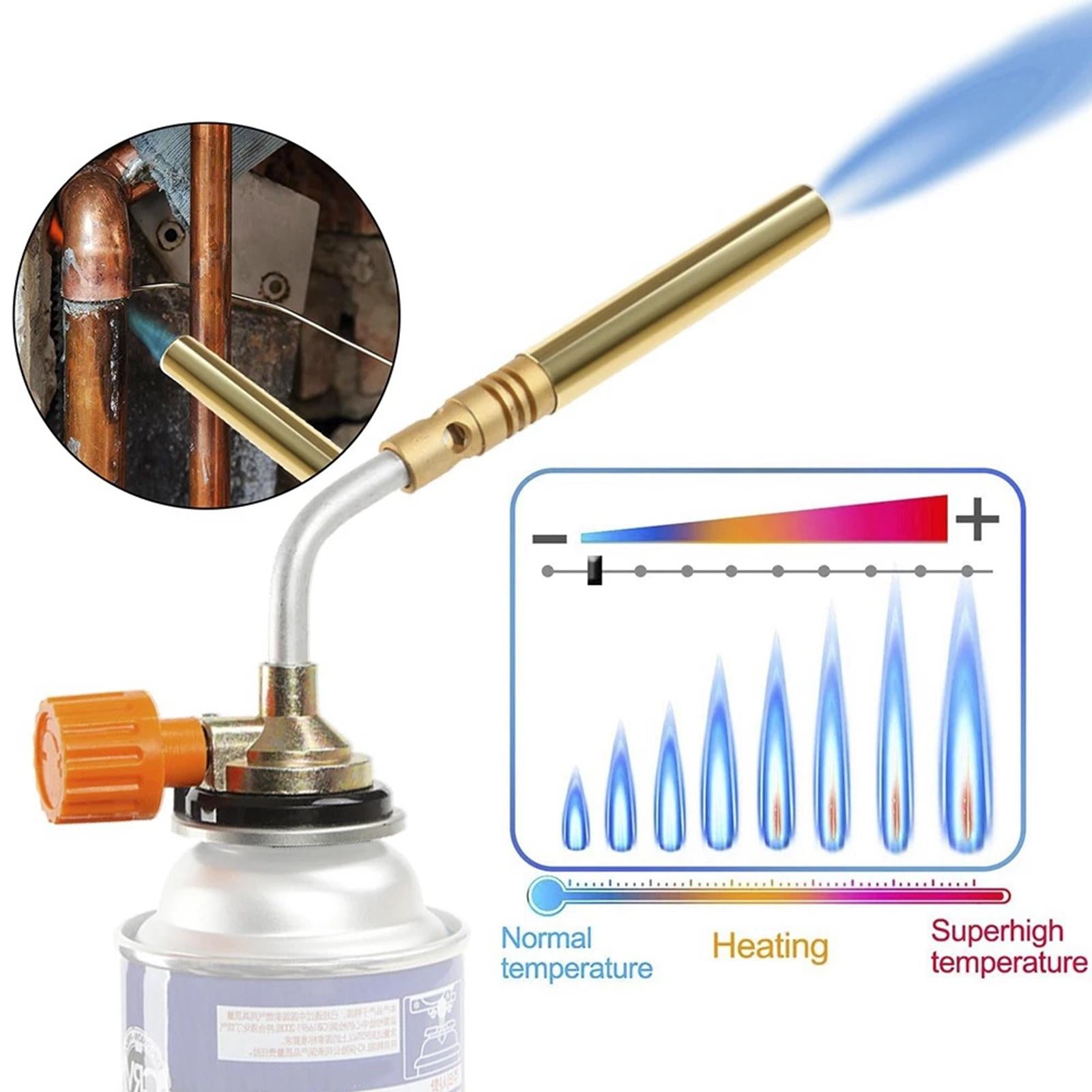 Butane Burner Brazing W/ Fan Booster Backpacking Brass for Party Garden Single Tube Golden