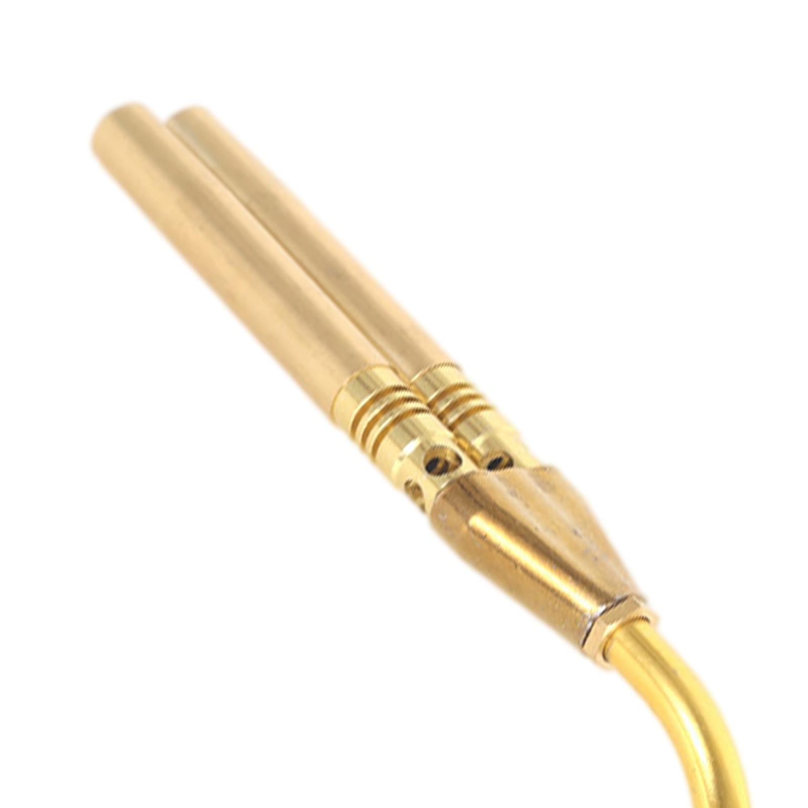 Butane Burner Brazing W/ Fan Booster Backpacking Brass for Party Garden Double Tube Golden