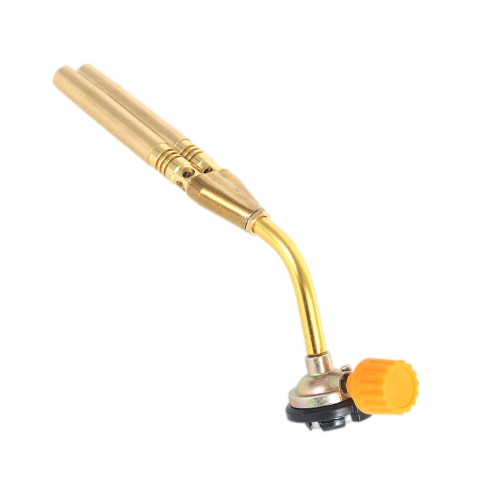 Butane Burner Brazing W/ Fan Booster Backpacking Brass for Party Garden Double Tube Golden