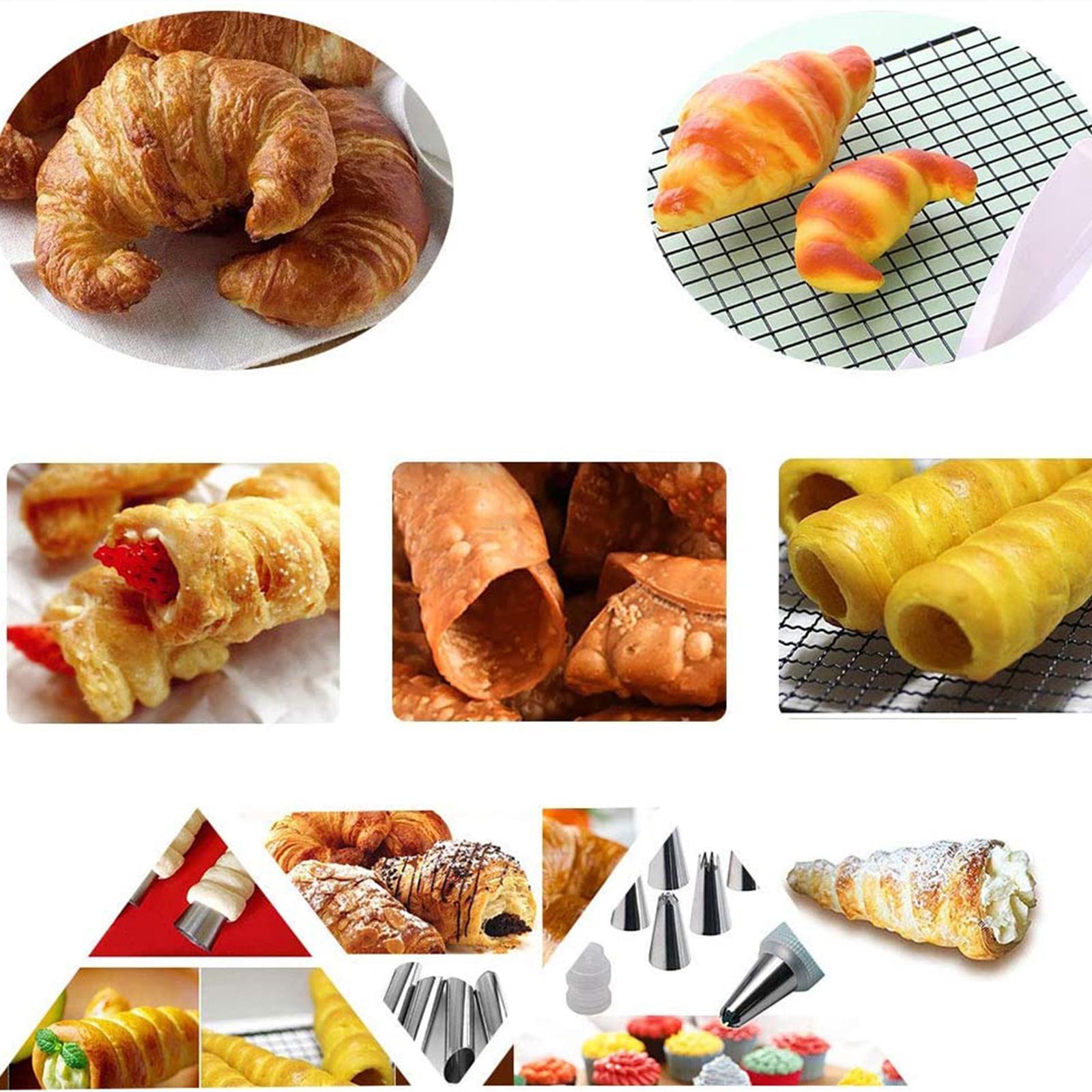 15x Stainless Steel Cannoli Form Tubes Non Stick for Ice Cream Cones Pancake