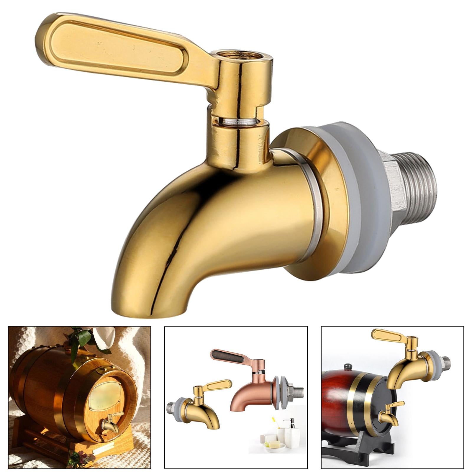 16mm Water Spigot Wine Barrel Tap Accessories for Juice Cold  Gold