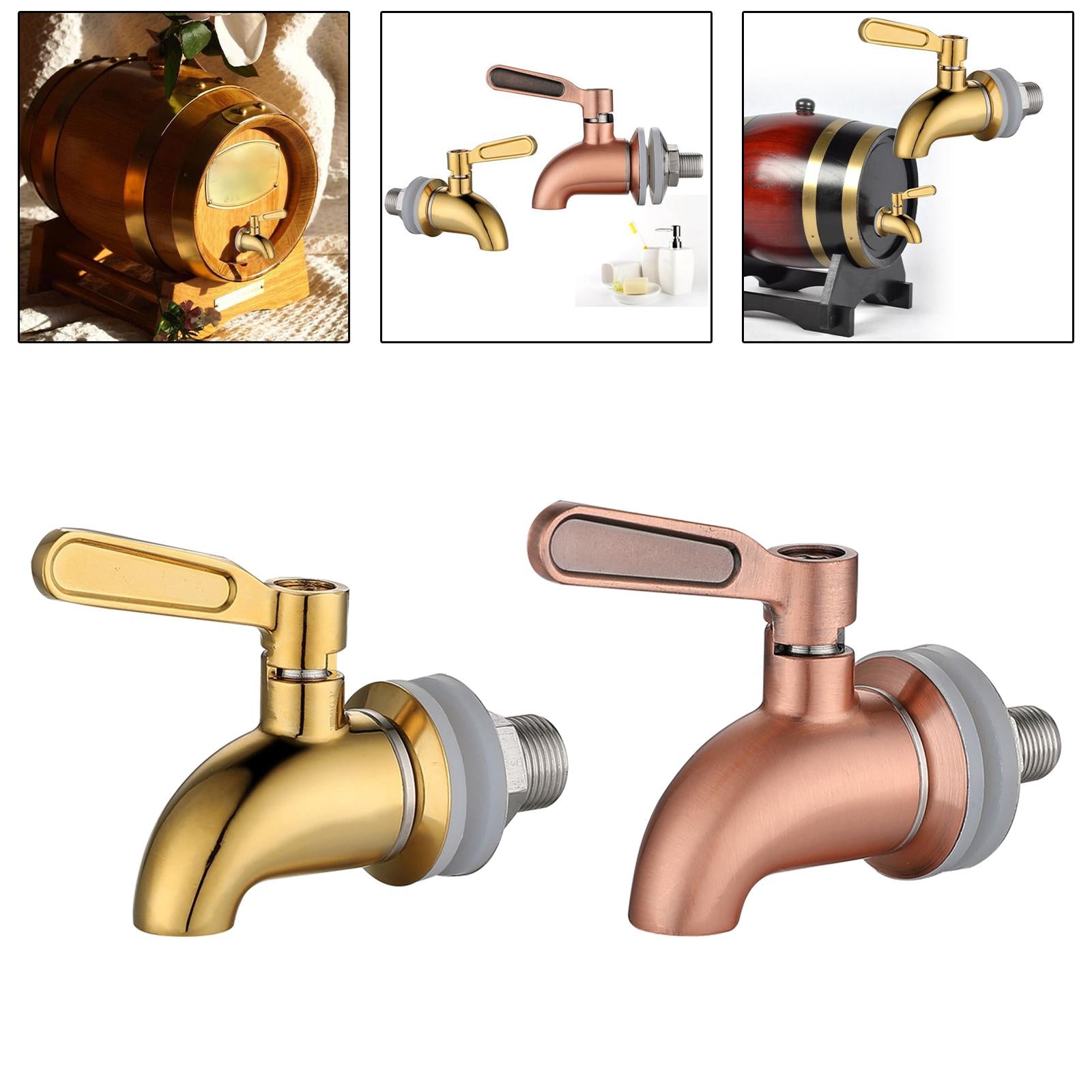 16mm Water Spigot Wine Barrel Tap Accessories for Juice Cold  Gold