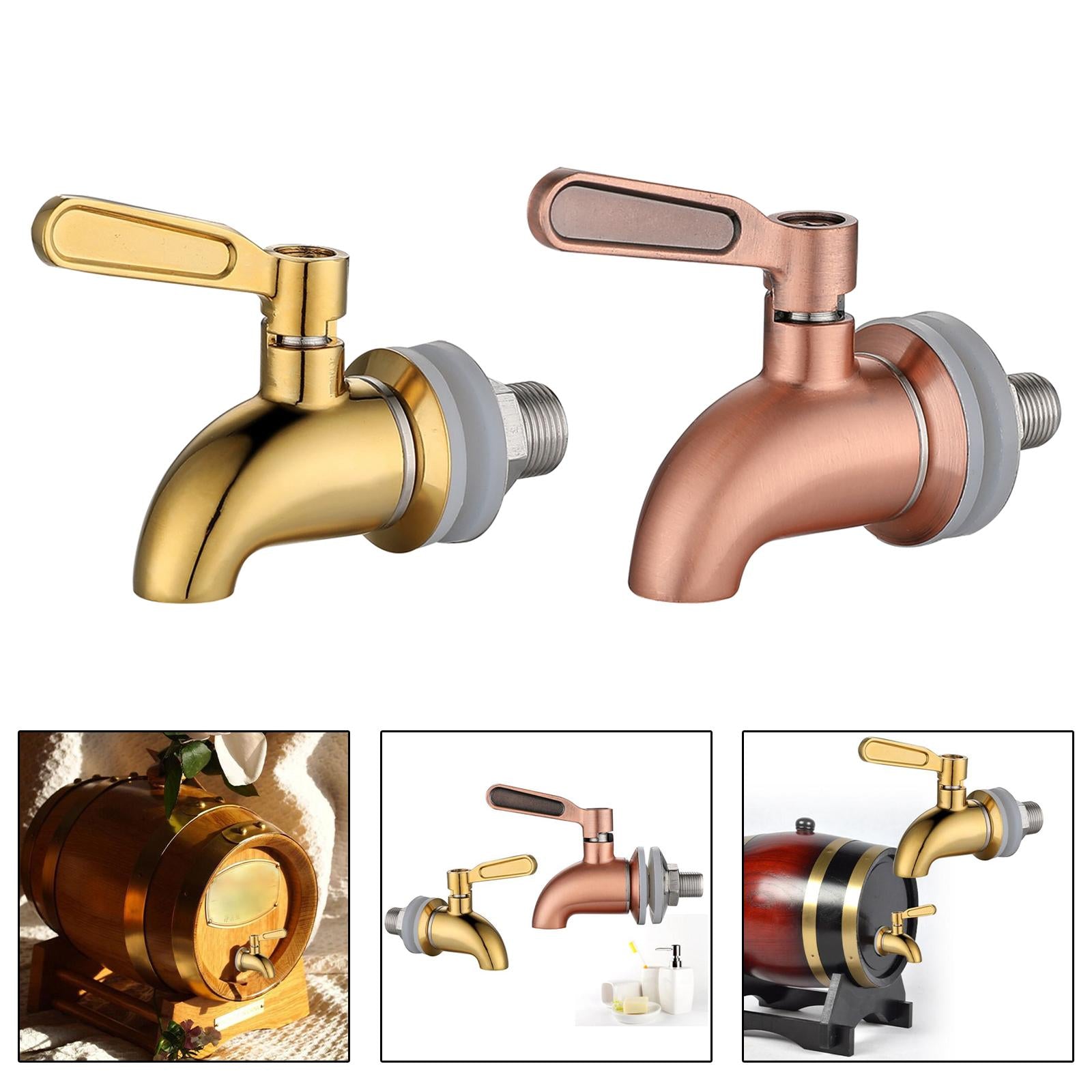 16mm Water Spigot Wine Barrel Tap Accessories for Juice Cold  Gold