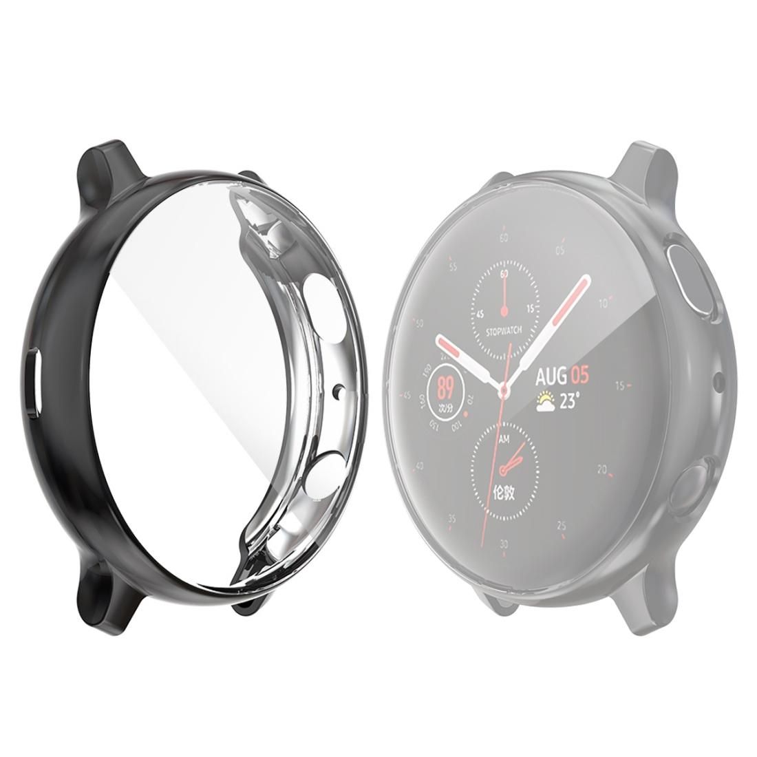 For Samsung Galaxy Watch Active 2 44mm ENKAY Hat-prince Full Coverage Electroplate TPU Case (Black)