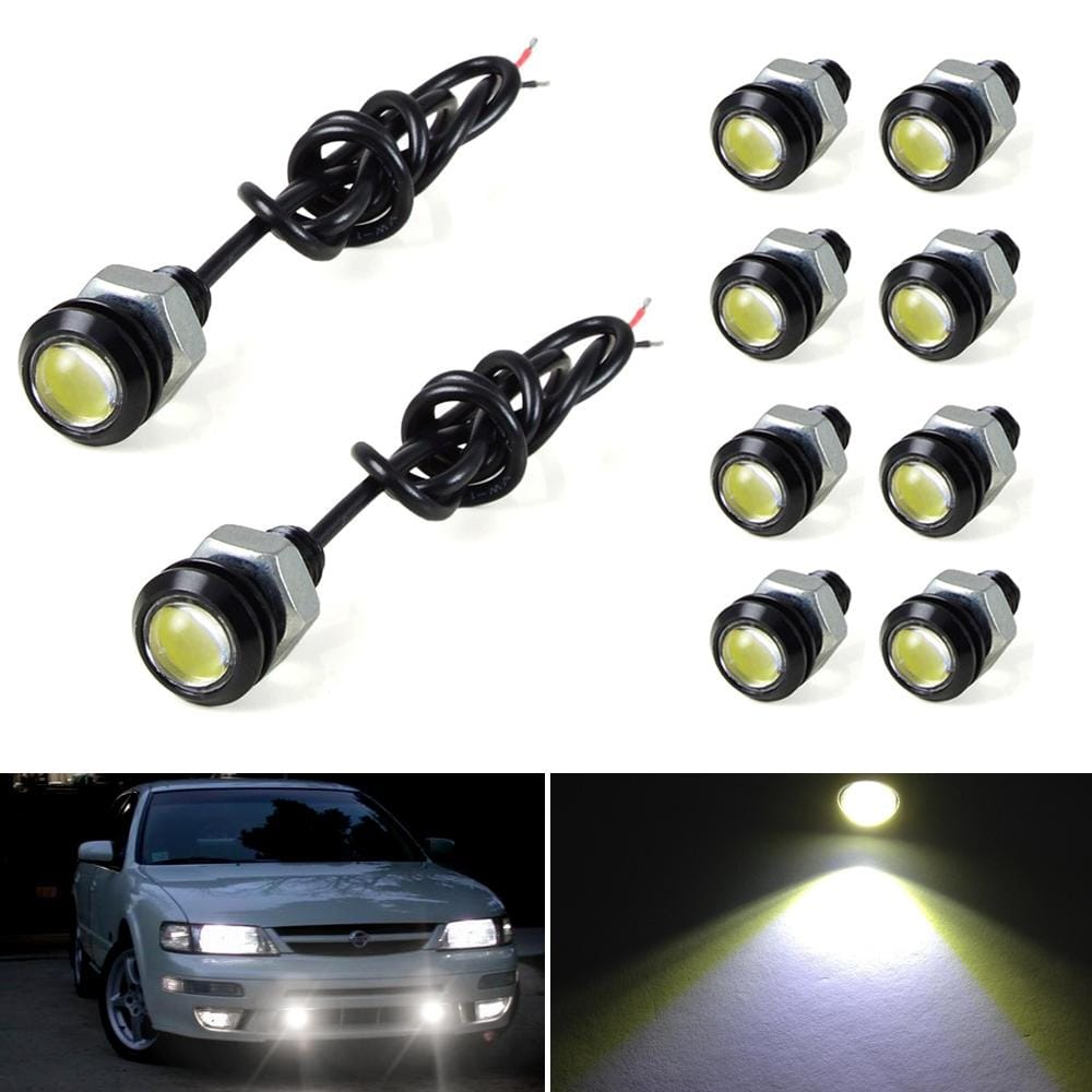 10 PCS 18mm 1.5W DC9-80V Motorcycle Eagle Eye Light Double Lens (White Light)