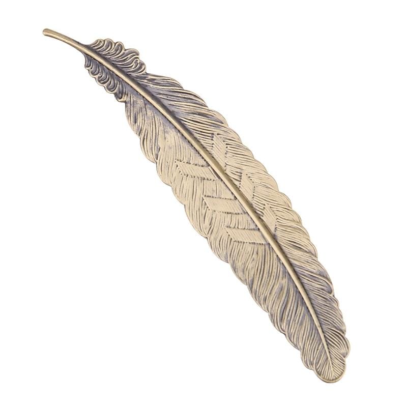 10 PCS Creative Metal Feather Bookmark Vintage Book Markers (Champagne Gold)