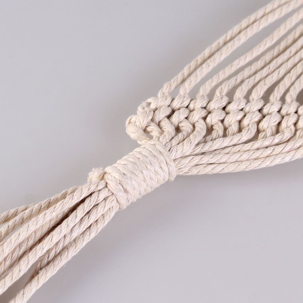 Women Bohemian Chain Knitted Belt Tassels Waistband Dress decorate White