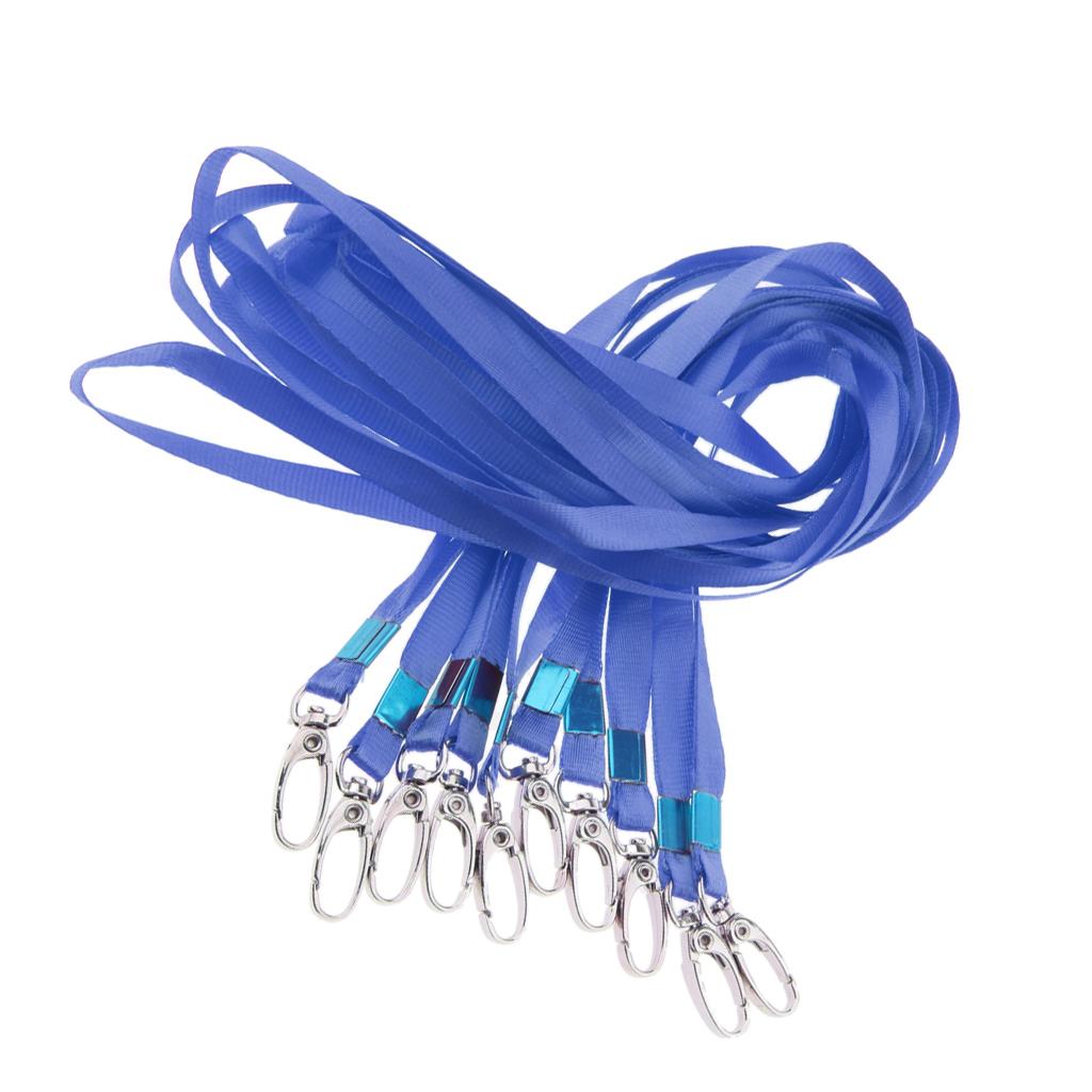 Polyester Neck Strap Lanyard with Clips for ID Cards Badges Key Chains Blue