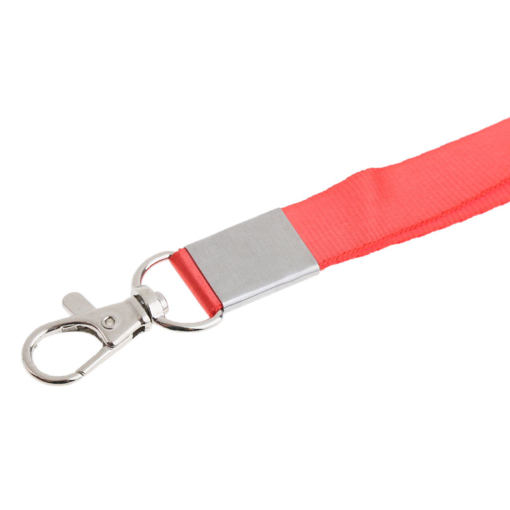 10pcs Metal Lobster Clasp Lanyard ID Badge Key Holder Neck Straps Red