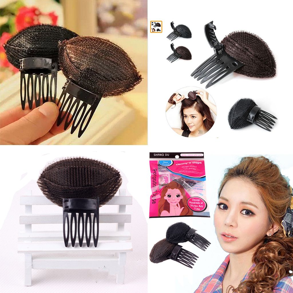 Volume Bouffant Beehive Shaper Bump Foam Hair Styler Clip Comb Insert Tool  S Black