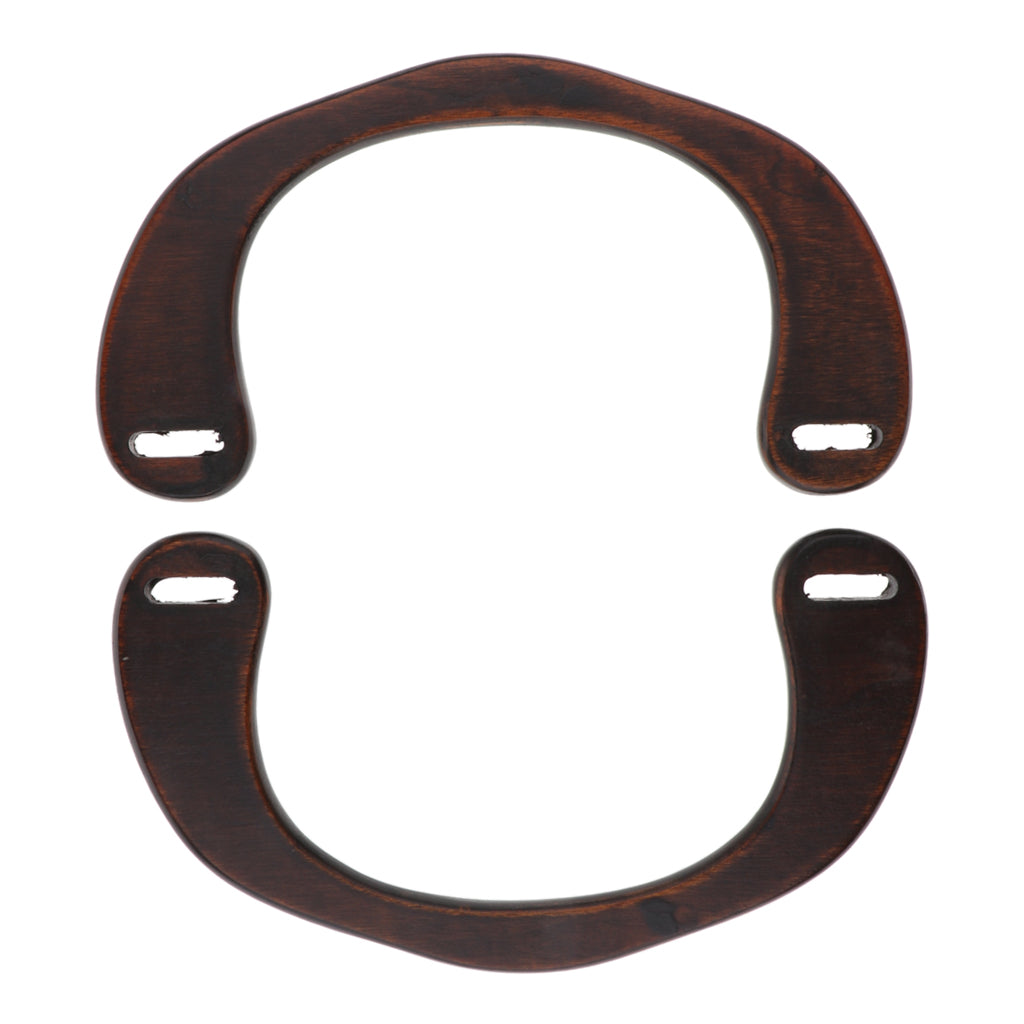 2Pack Wooden U Shaped Bag Handle Replacement for Handmade Bag Purse Coffee