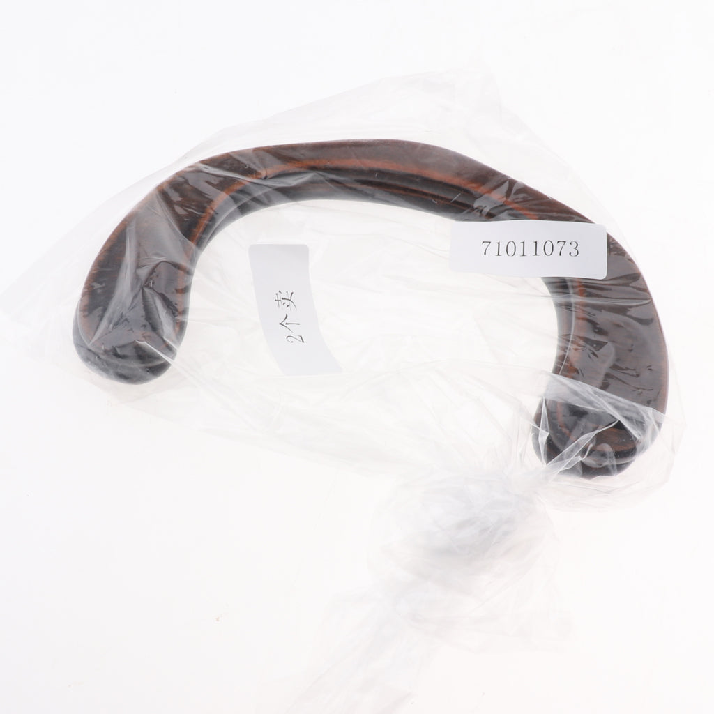 2Pack Wooden U Shaped Bag Handle Replacement for Handmade Bag Purse Coffee