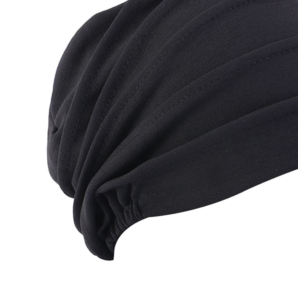 Night Sleep Cap Cotton Head Cover Hair Loss Soft Stretchy Cap  Black