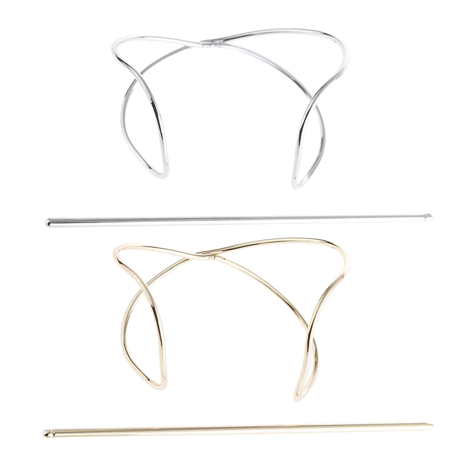 Women Boho Hairpin Stick Pin Hair Slide Clip Bun Holder Hair Accessories Gold