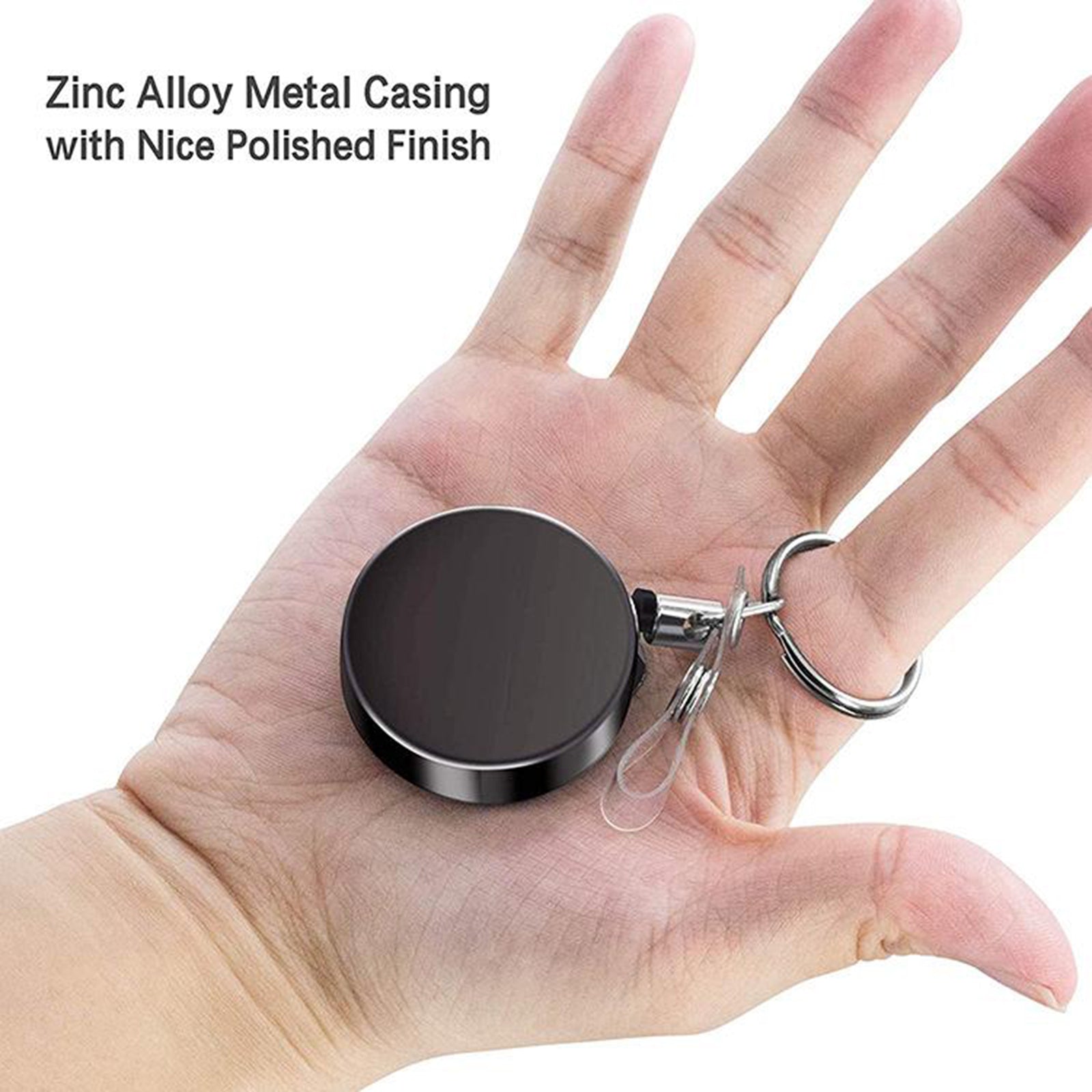 3x Badge Reel Pull Keychain Retractable ID Holder Card Identity Clips