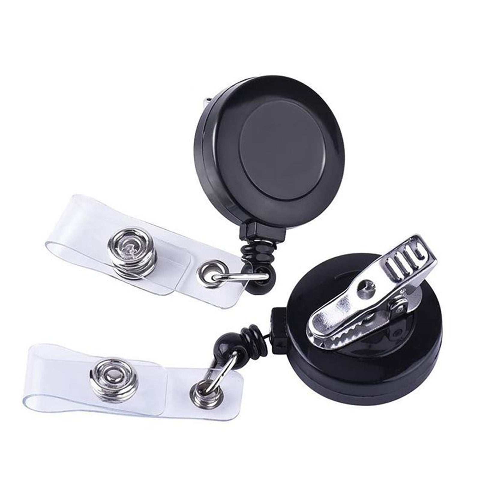 12pcs/Set Retractable Name Tag ID Badge Holder Reel 3D Nurse Gift Black