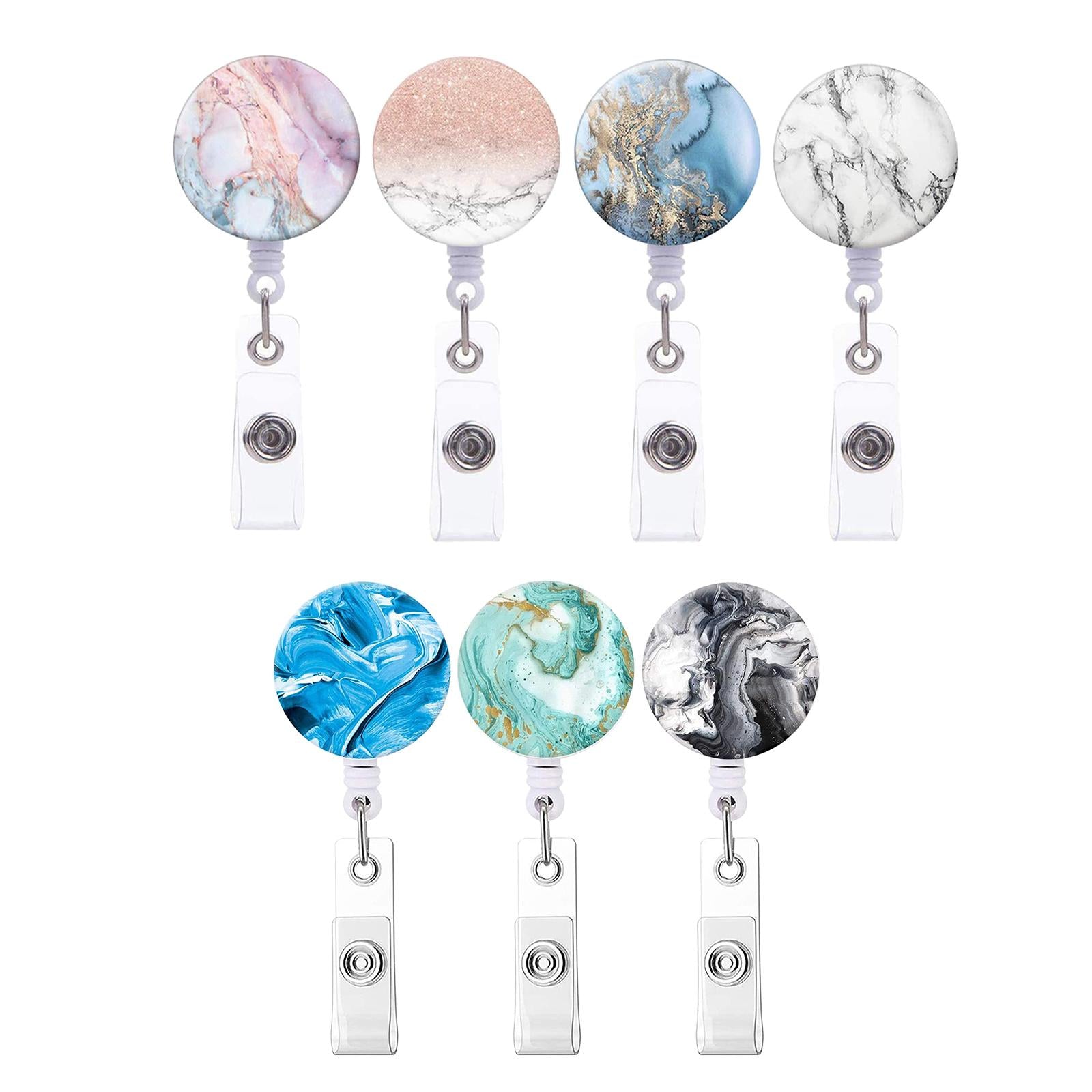 Badge Reel Pull Keychain Retractable ID Holders Card Identity Clips  3pcs A
