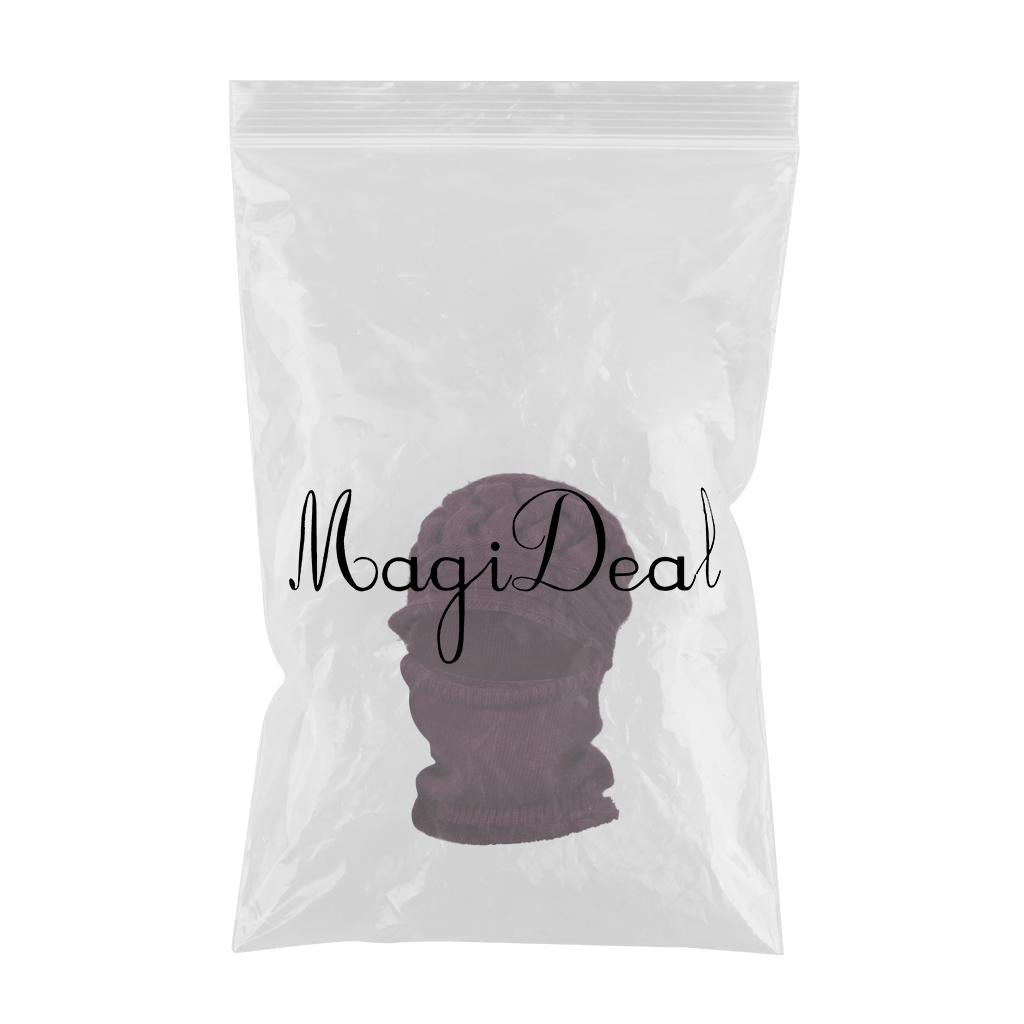 Winter Women  Hat Warm Skullies  Scarf Crochet Casual Cap Dark Violet
