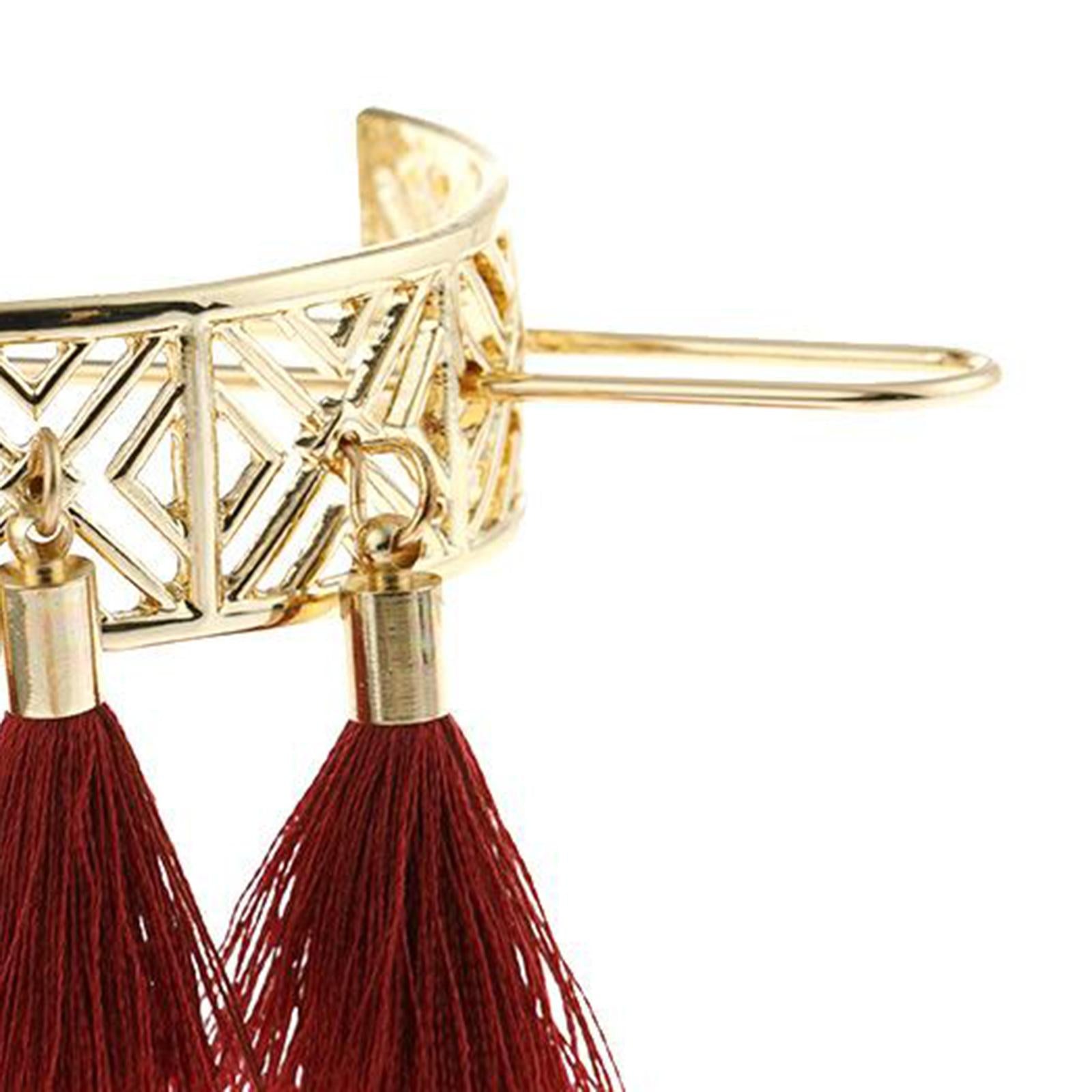 Hair Chopstick Metal Tassel Hair Pin Hair Bun Stick Styling Accessories Red