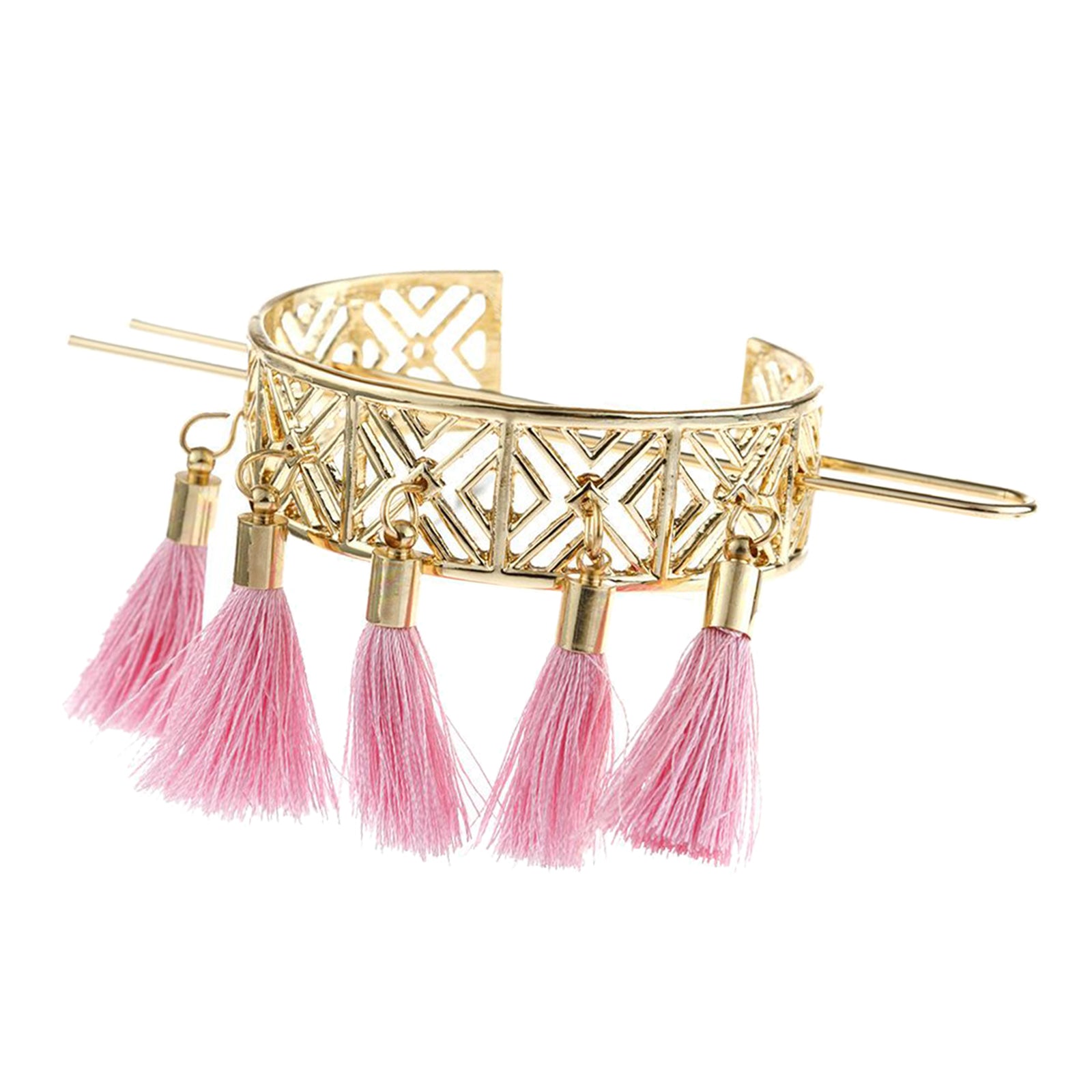 Hair Chopstick Metal Tassel Hair Pin Hair Bun Stick Styling Accessories Pink