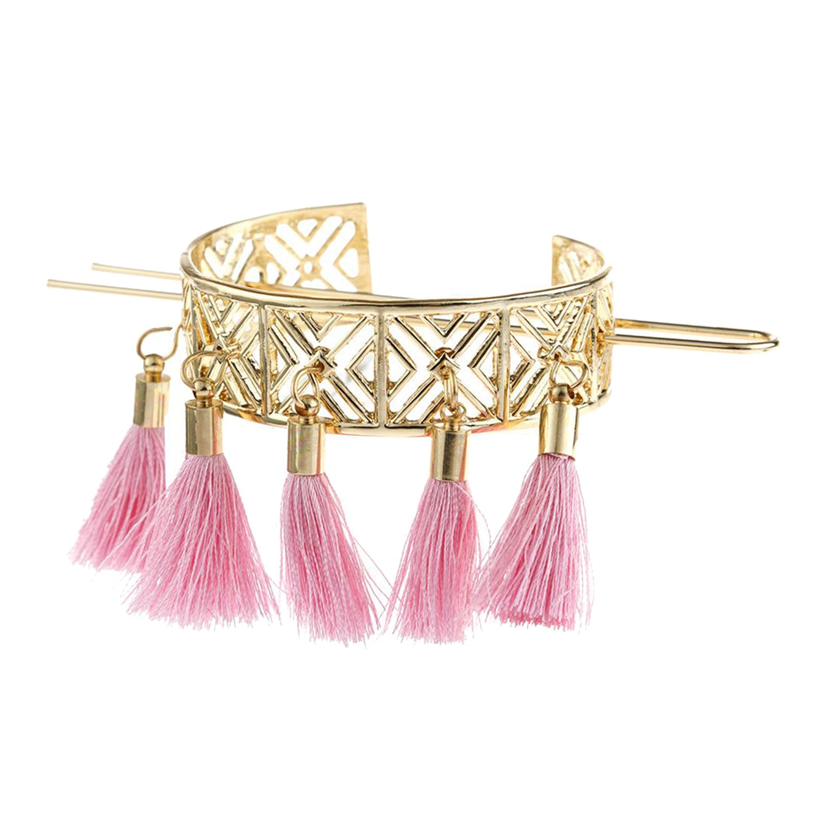 Hair Chopstick Metal Tassel Hair Pin Hair Bun Stick Styling Accessories Pink