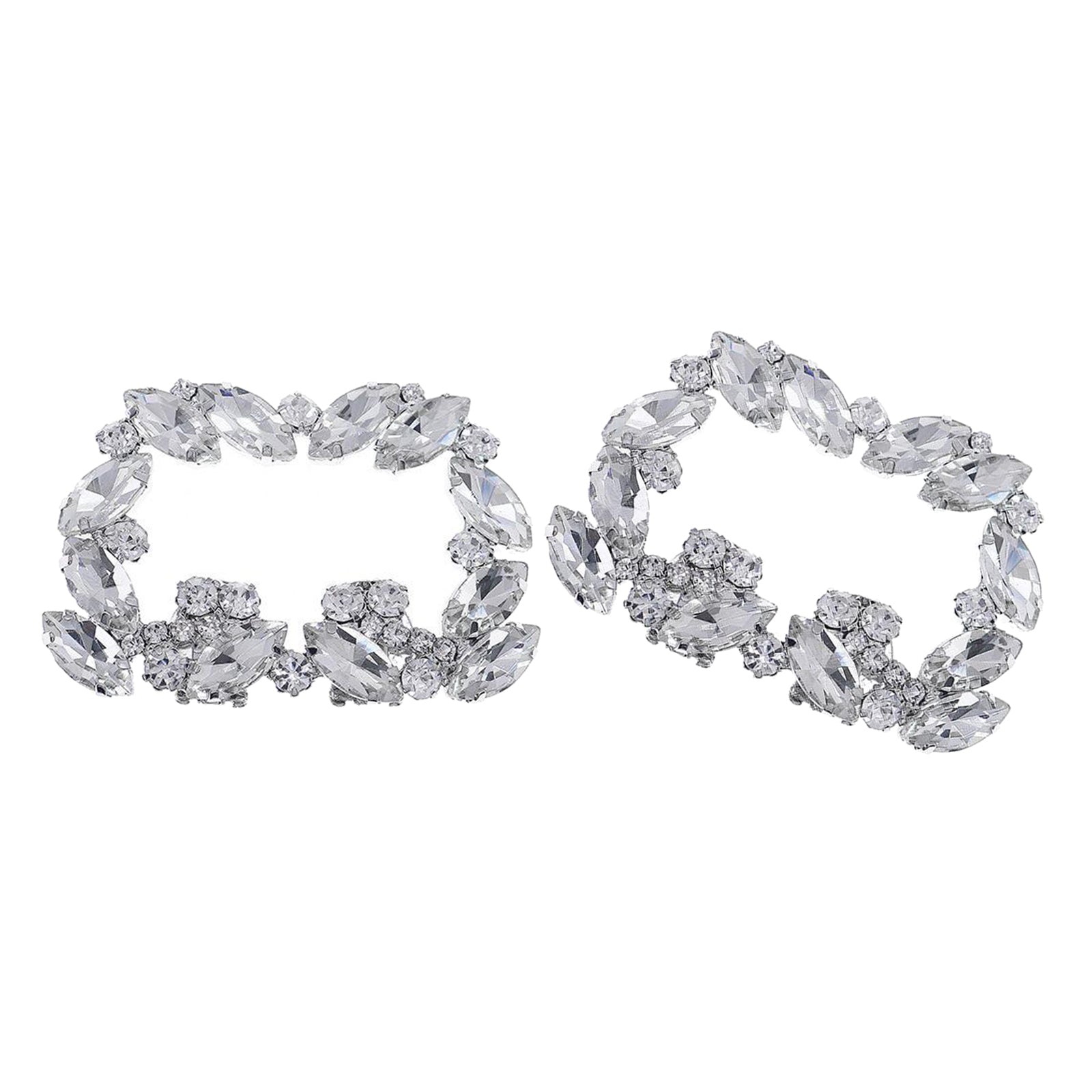 Rhinestone Crystal Shoe Clips Women Tone Buckle Wedding Bridal Party Decor