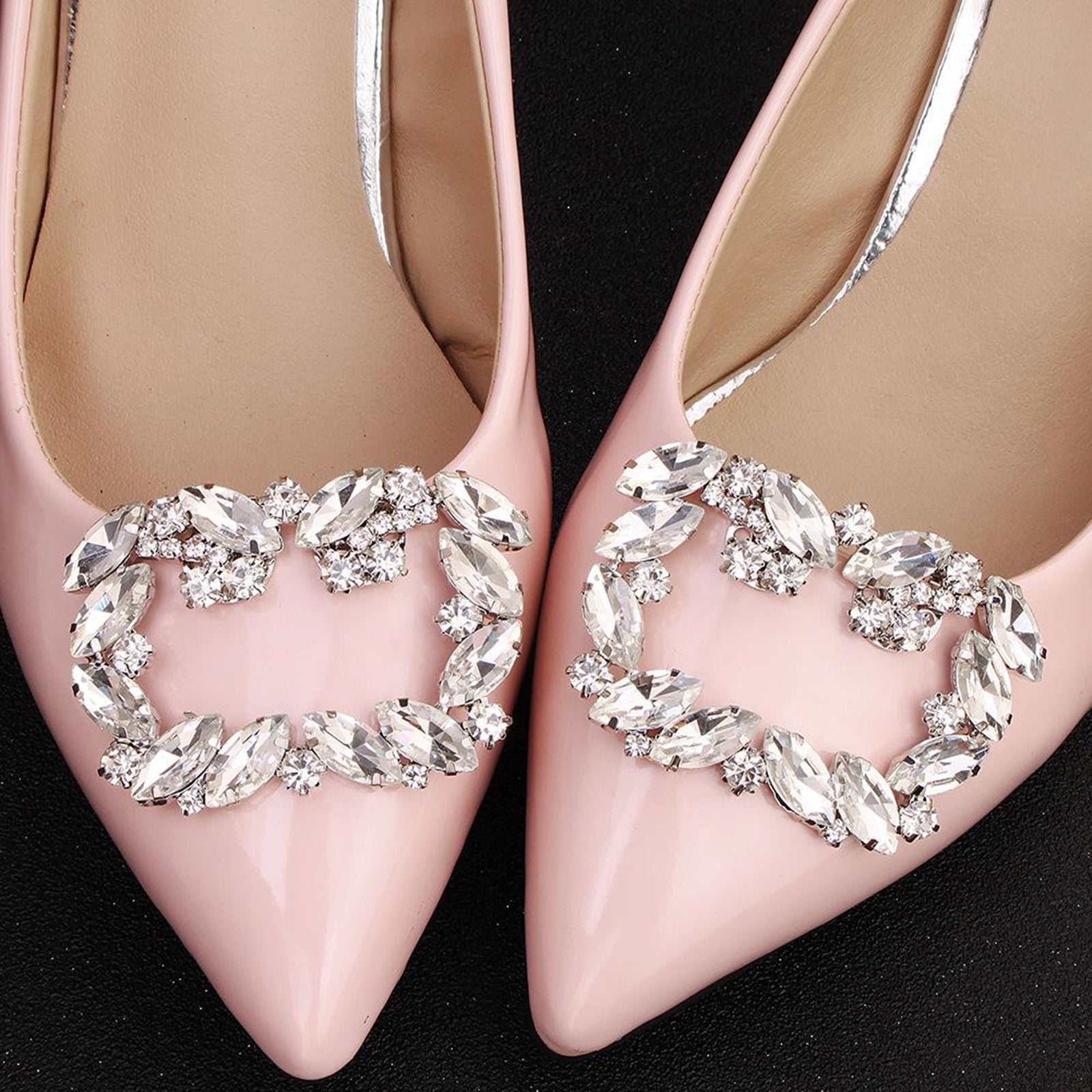 Rhinestone Crystal Shoe Clips Women Tone Buckle Wedding Bridal Party Decor