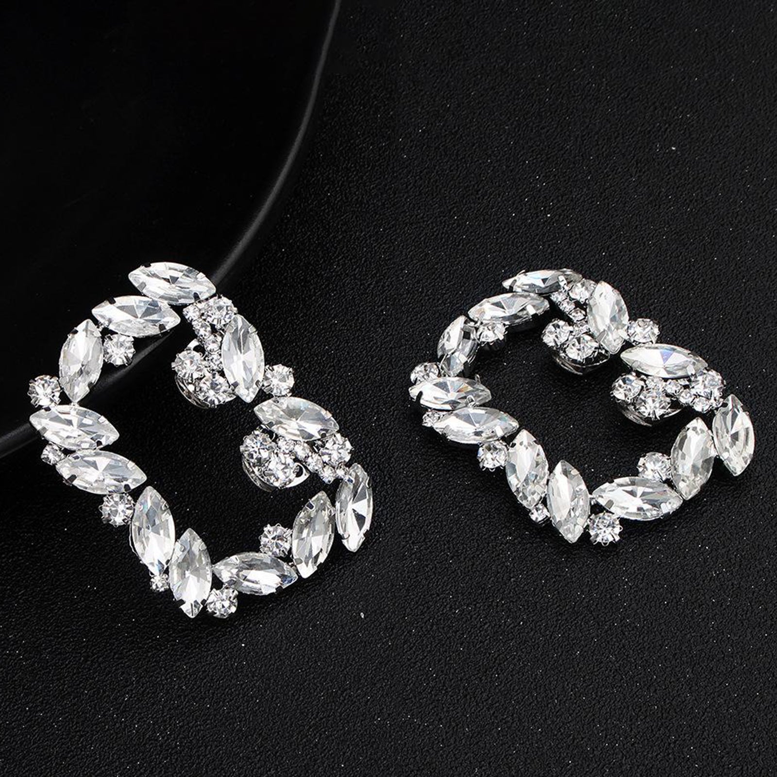 Rhinestone Crystal Shoe Clips Women Tone Buckle Wedding Bridal Party Decor