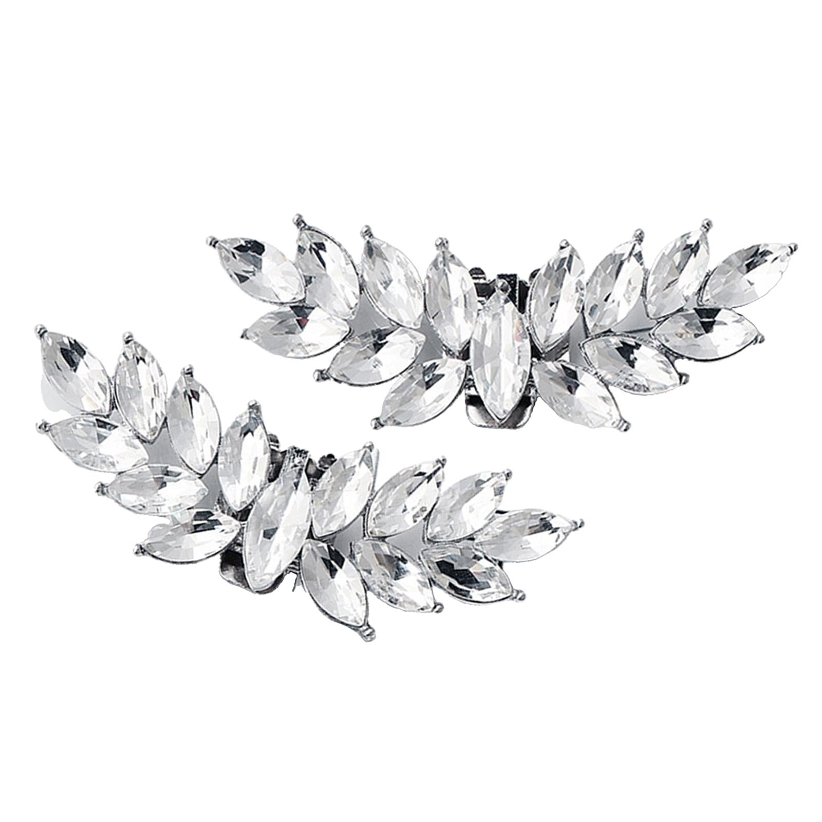 Rhinestone Bridal Shoe Clips Applique Patch with Beaded Crystal Decoration
