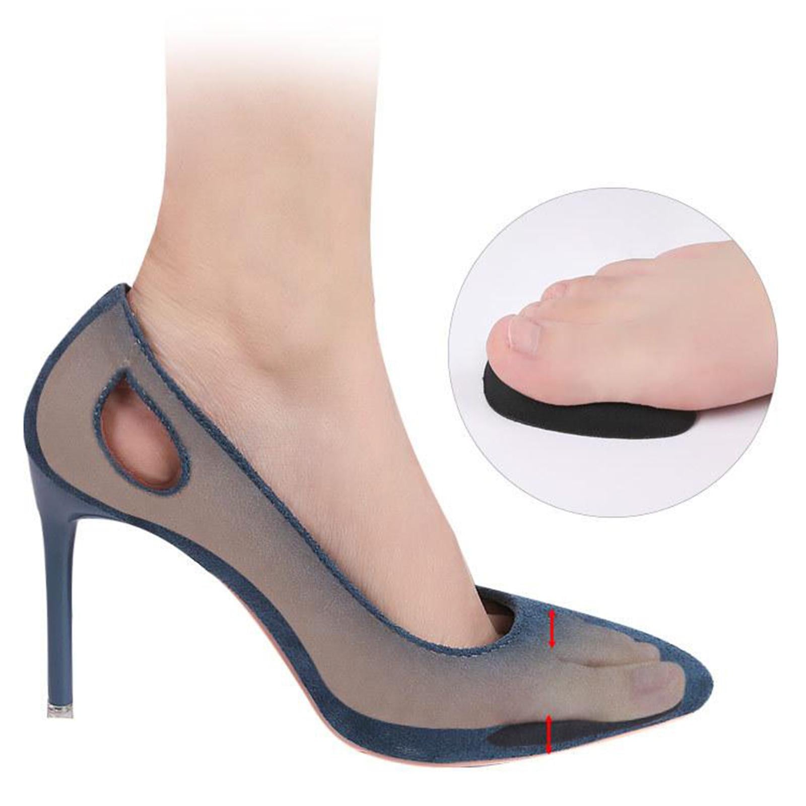 3 Pairs Shoe Filler Inserts Reusable Toe Plug Foot Brace Pads Black