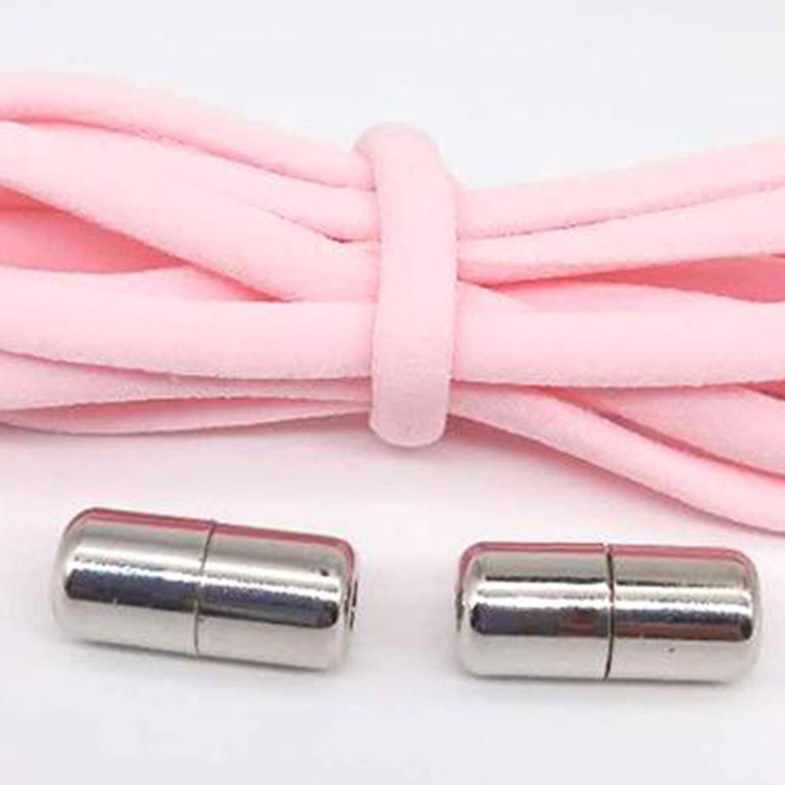 No Tie Shoelaces Elastic Lock Shoes Trainers Lazy Laces Pink
