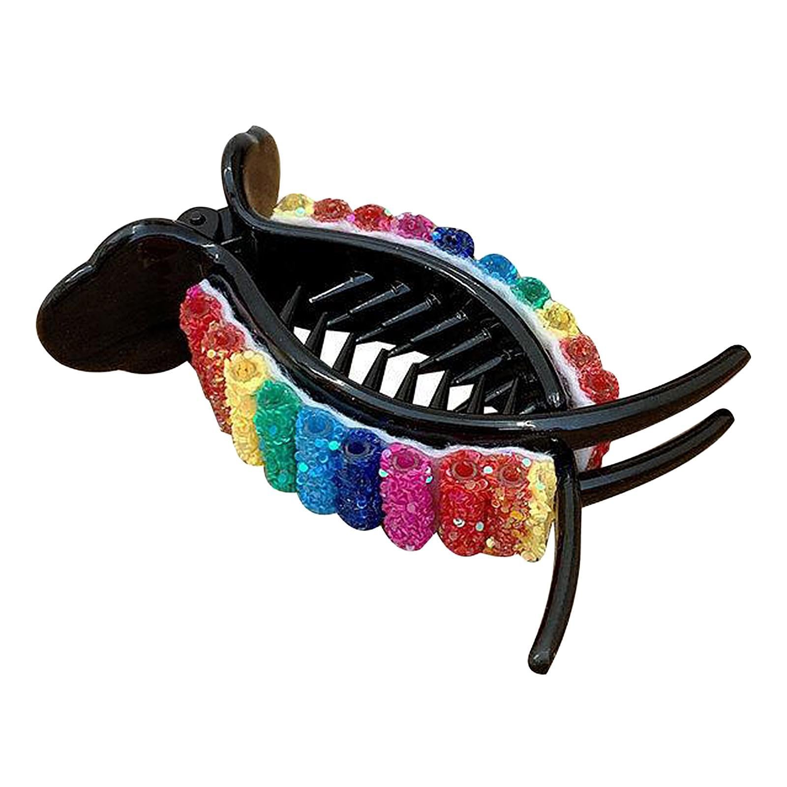Sequins Hair Claw Clips Plastic Hairpin Paw Hair Bun Maker Hair Accessories Colorful