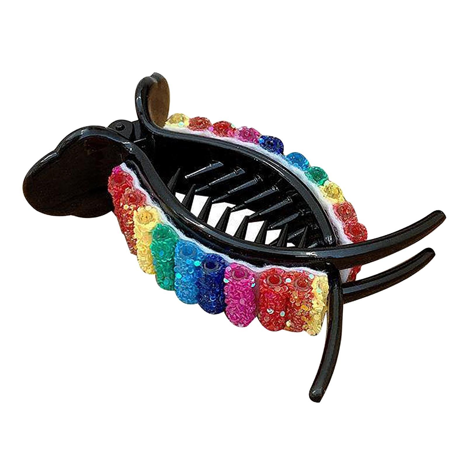 Sequins Hair Claw Clips Plastic Hairpin Paw Hair Bun Maker Hair Accessories Colorful