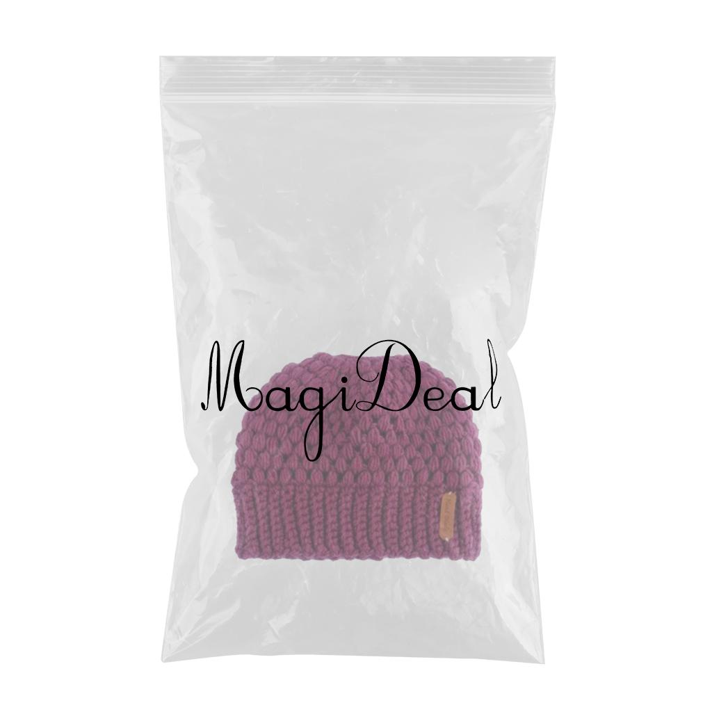 Ponytail Messy Bun Beanie Hats Knit Stretchy Beanie Hats Cap Taro Milk