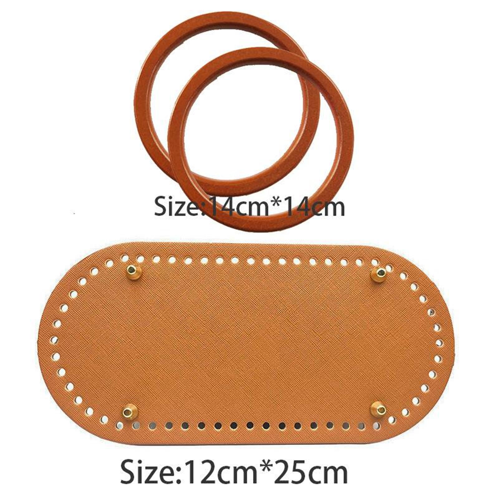 Crochet Bag Bottom Leather Base Tote Handle Set DIY Knitting bAG Style 1