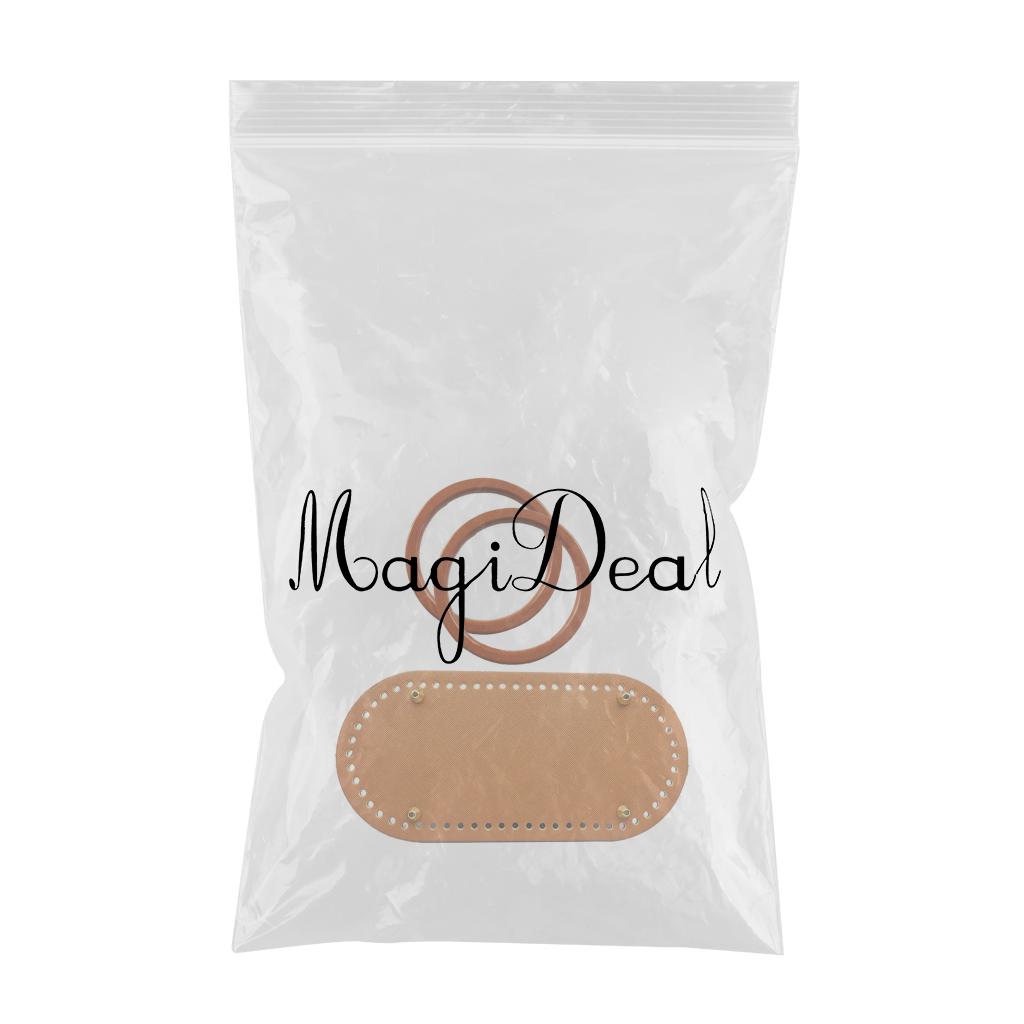 Crochet Bag Bottom Leather Base Tote Handle Set DIY Knitting bAG Style 1