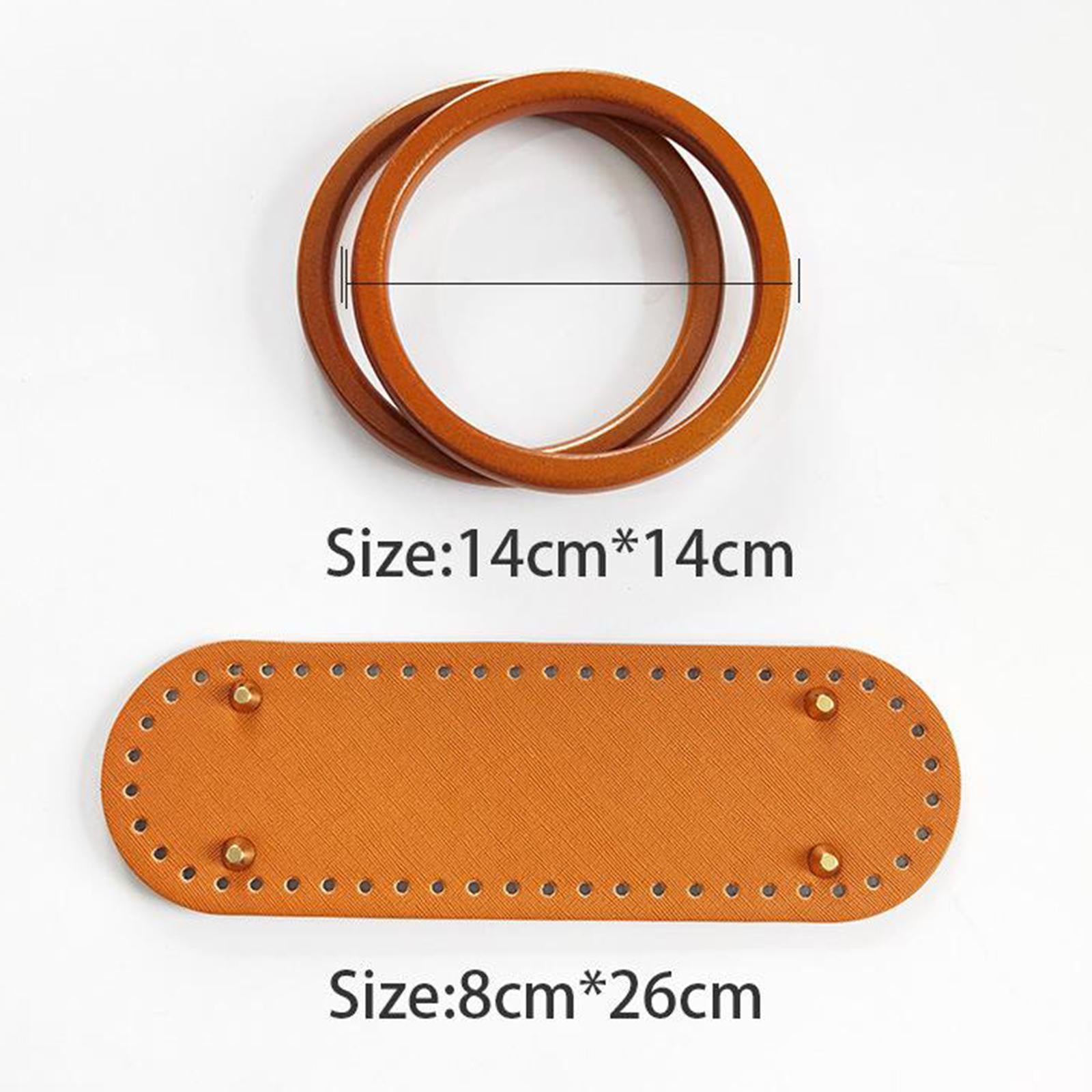 Crochet Bag Bottom Leather Base Tote Handle Set DIY Knitting bAG Style 2