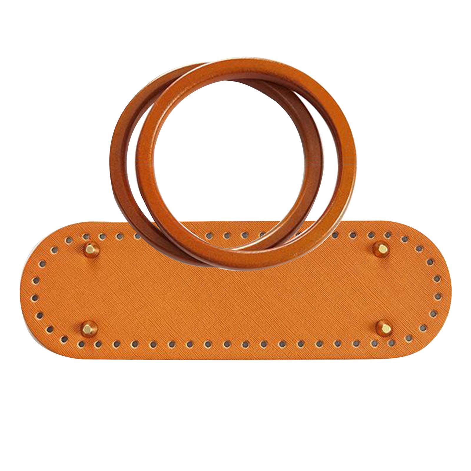Crochet Bag Bottom Leather Base Tote Handle Set DIY Knitting bAG Style 2