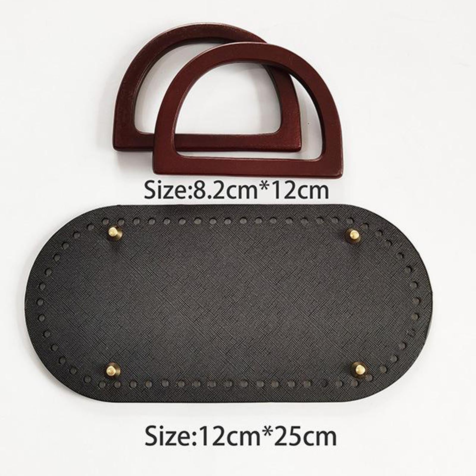 Crochet Bag Bottom Leather Base Tote Handle Set DIY Knitting bAG Style 4