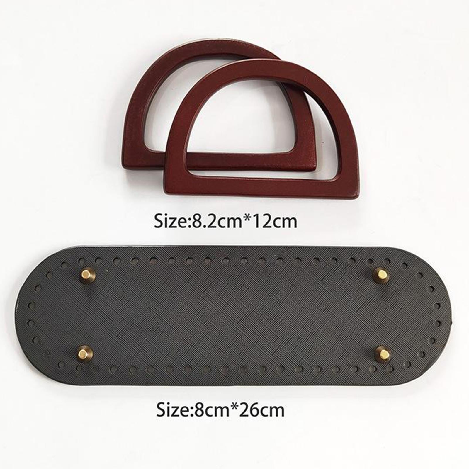 Crochet Bag Bottom Leather Base Tote Handle Set DIY Knitting bAG Style 5