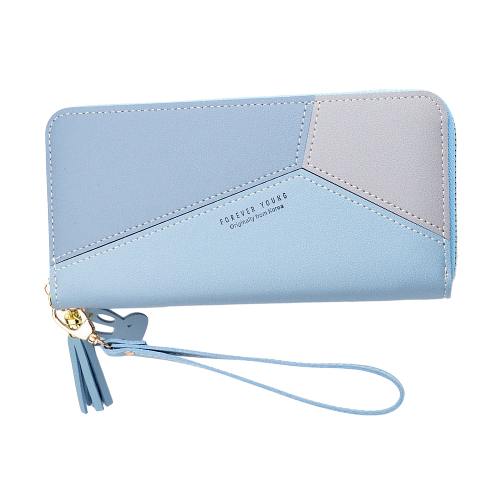 Women Wallet Wristlet Clutch Card Holder Organizer Phone Purse Long Blue