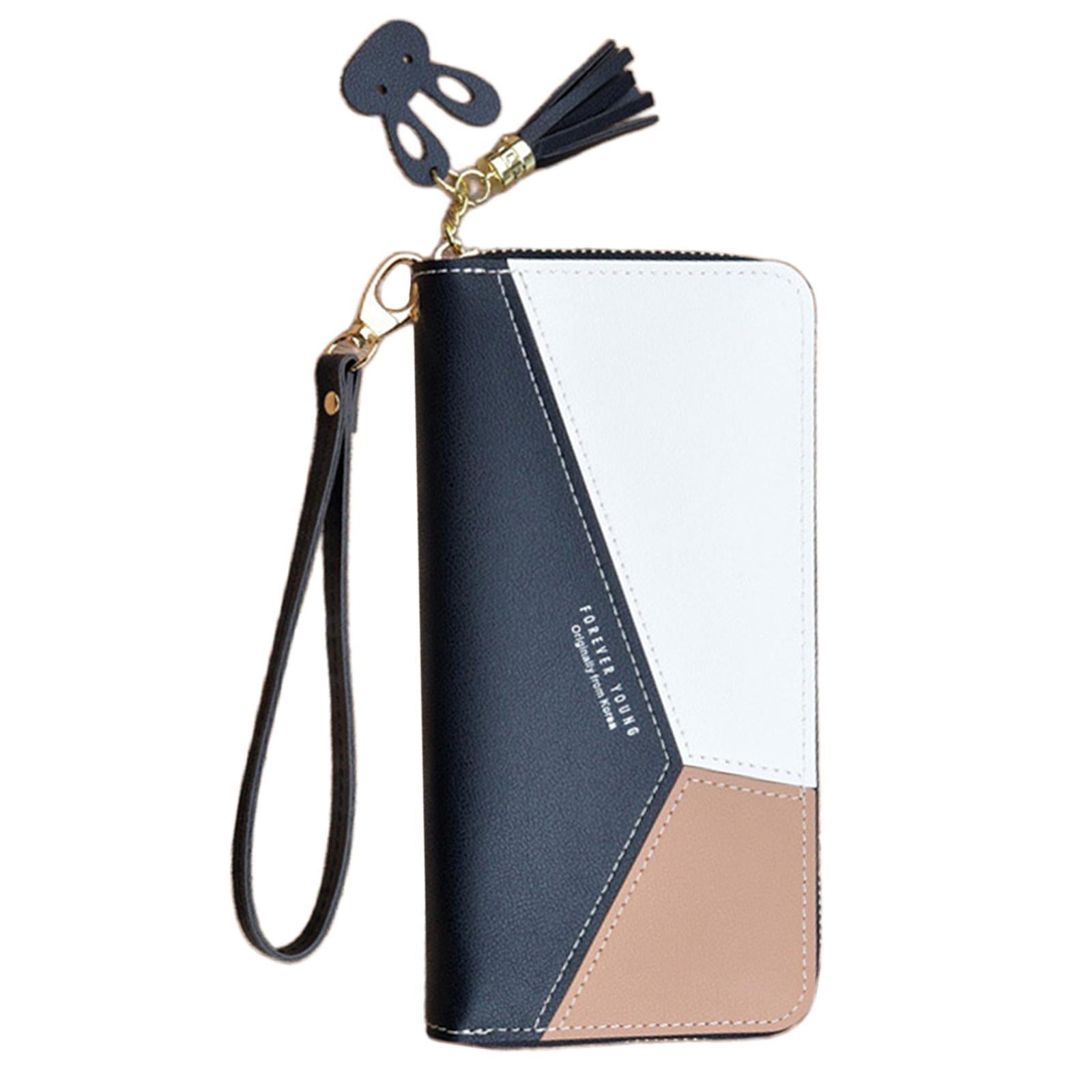 Women Wallet Wristlet Clutch Card Holder Organizer Phone Purse Long Black