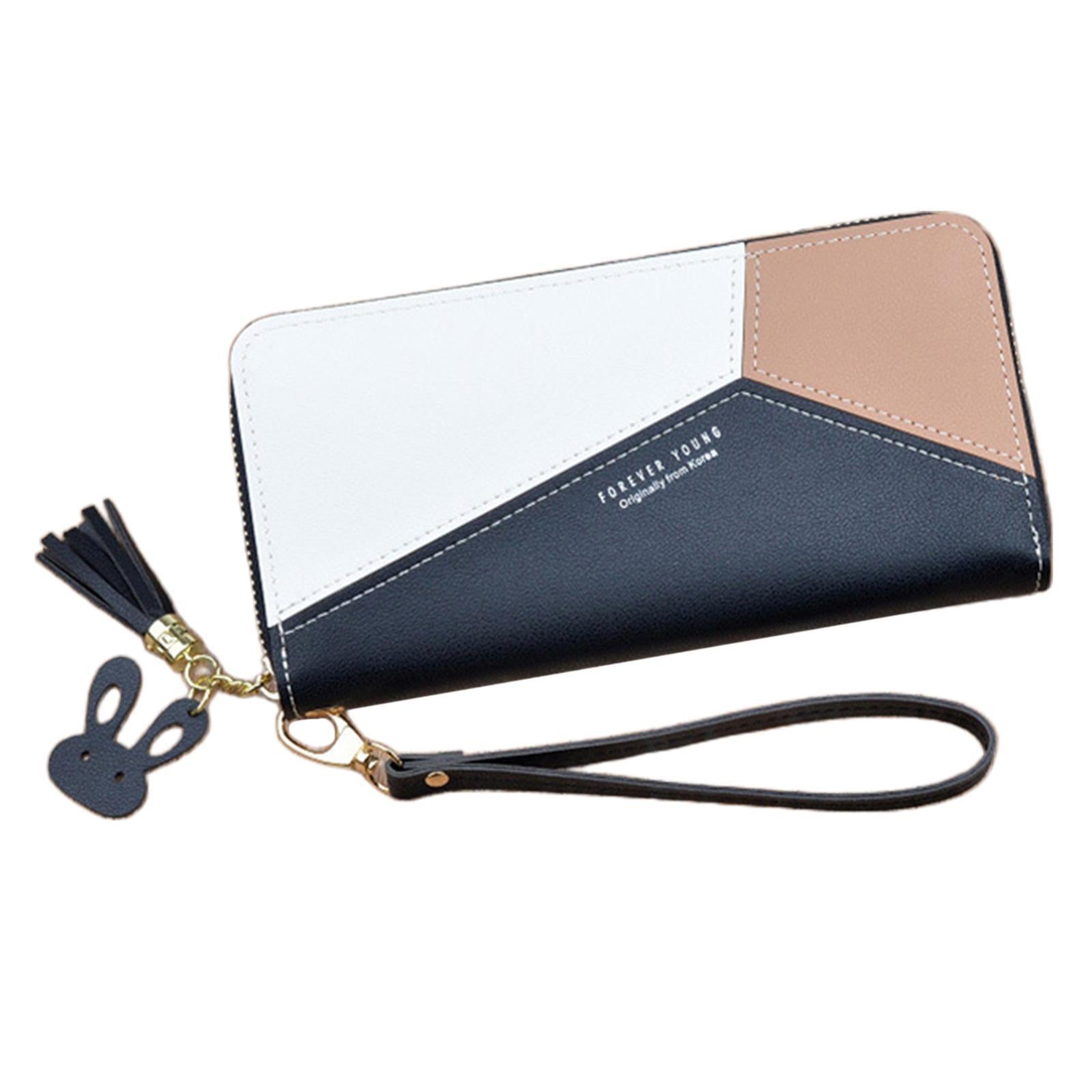 Women Wallet Wristlet Clutch Card Holder Organizer Phone Purse Long Black