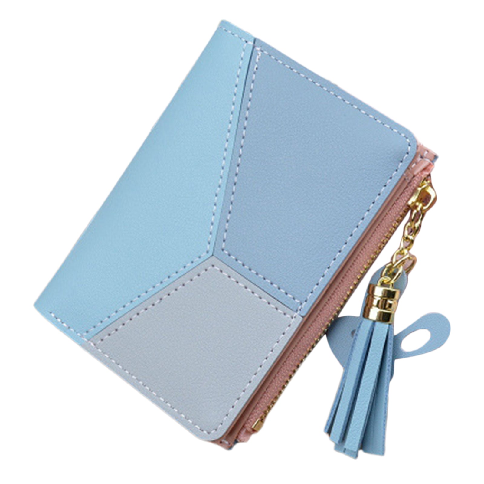 Women Wallet Wristlet Clutch Card Holder Organizer Phone Purse Short Blue