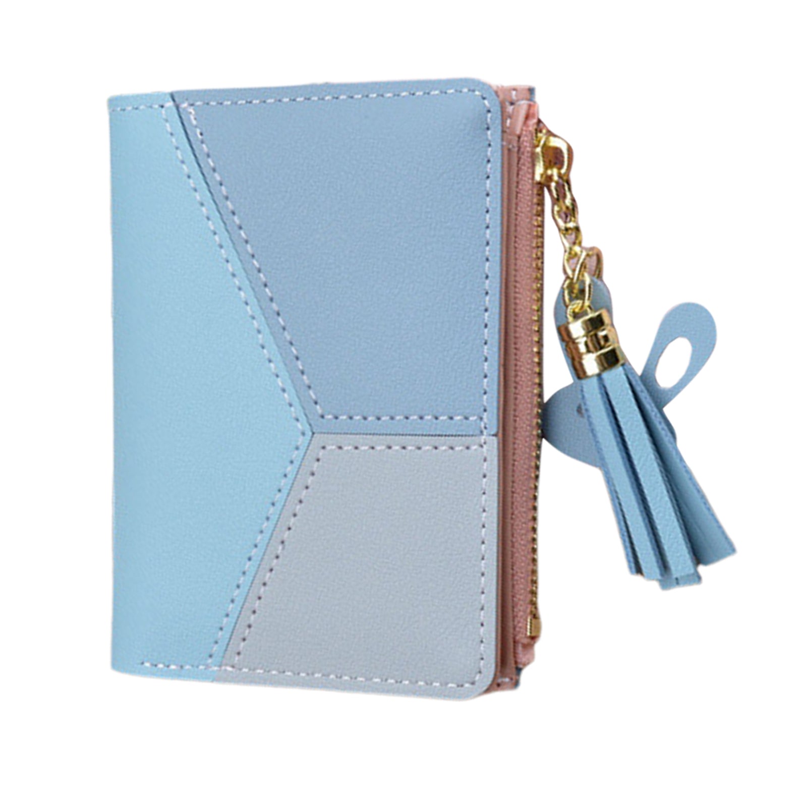 Women Wallet Wristlet Clutch Card Holder Organizer Phone Purse Short Blue