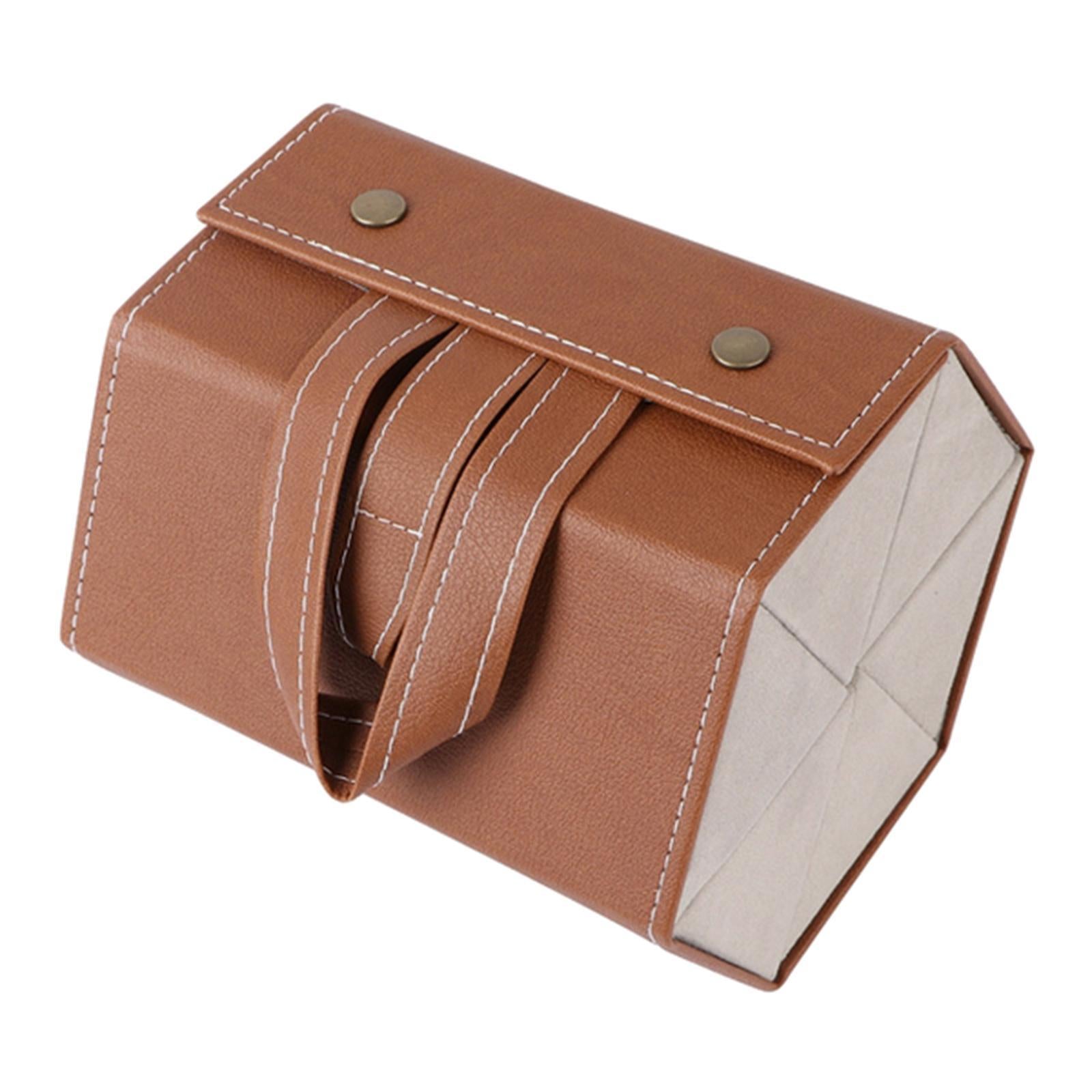 Portable Multi-slot Sunglasses Organizer Eyeglasses Storage 6 Grid Brown