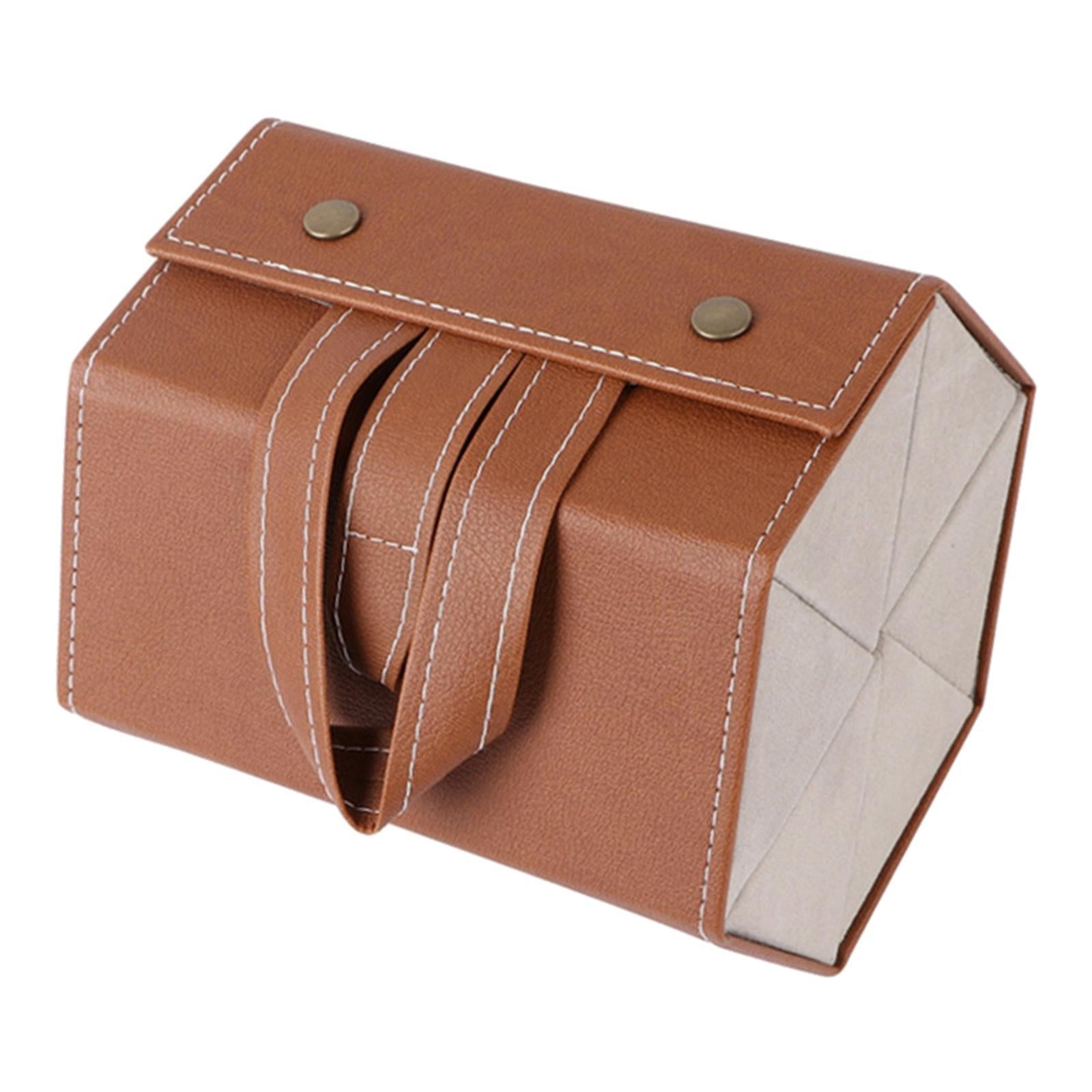 Portable Multi-slot Sunglasses Organizer Eyeglasses Storage 6 Grid Brown
