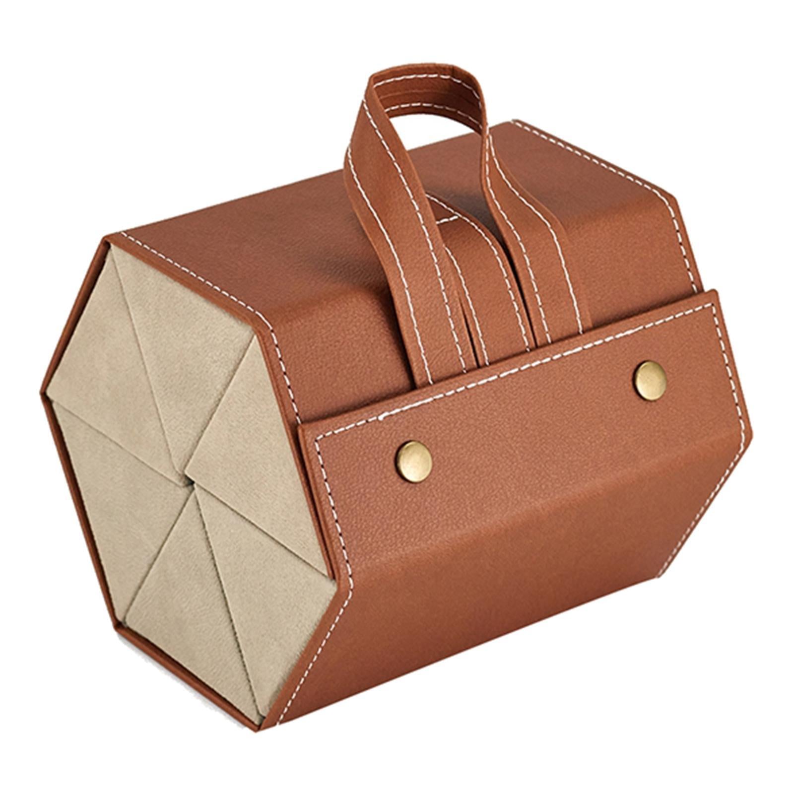 Portable Multi-slot Sunglasses Organizer Eyeglasses Storage 6 Grid Brown