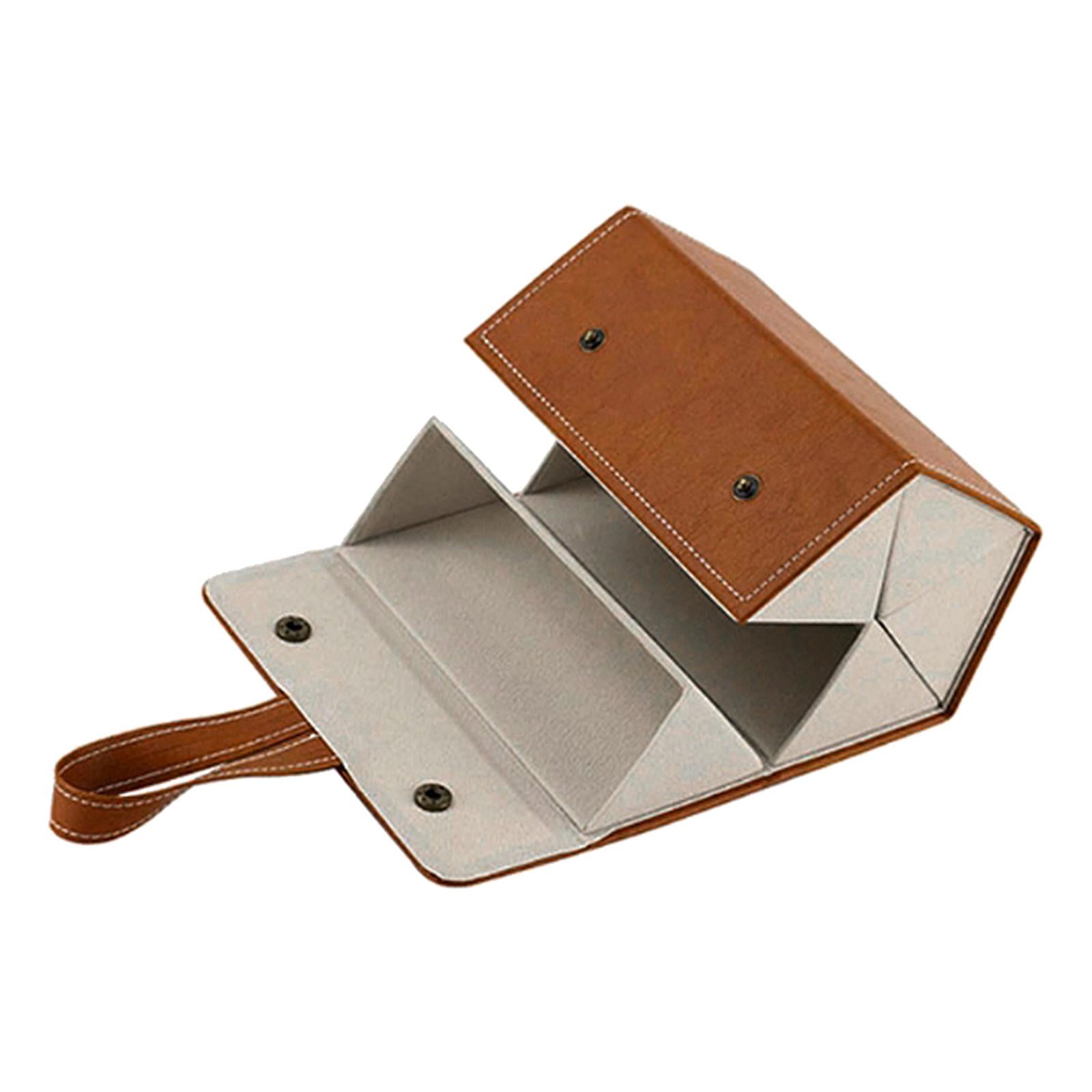 Portable Multi-slot Sunglasses Organizer Eyeglasses Storage 5 Grid Brown